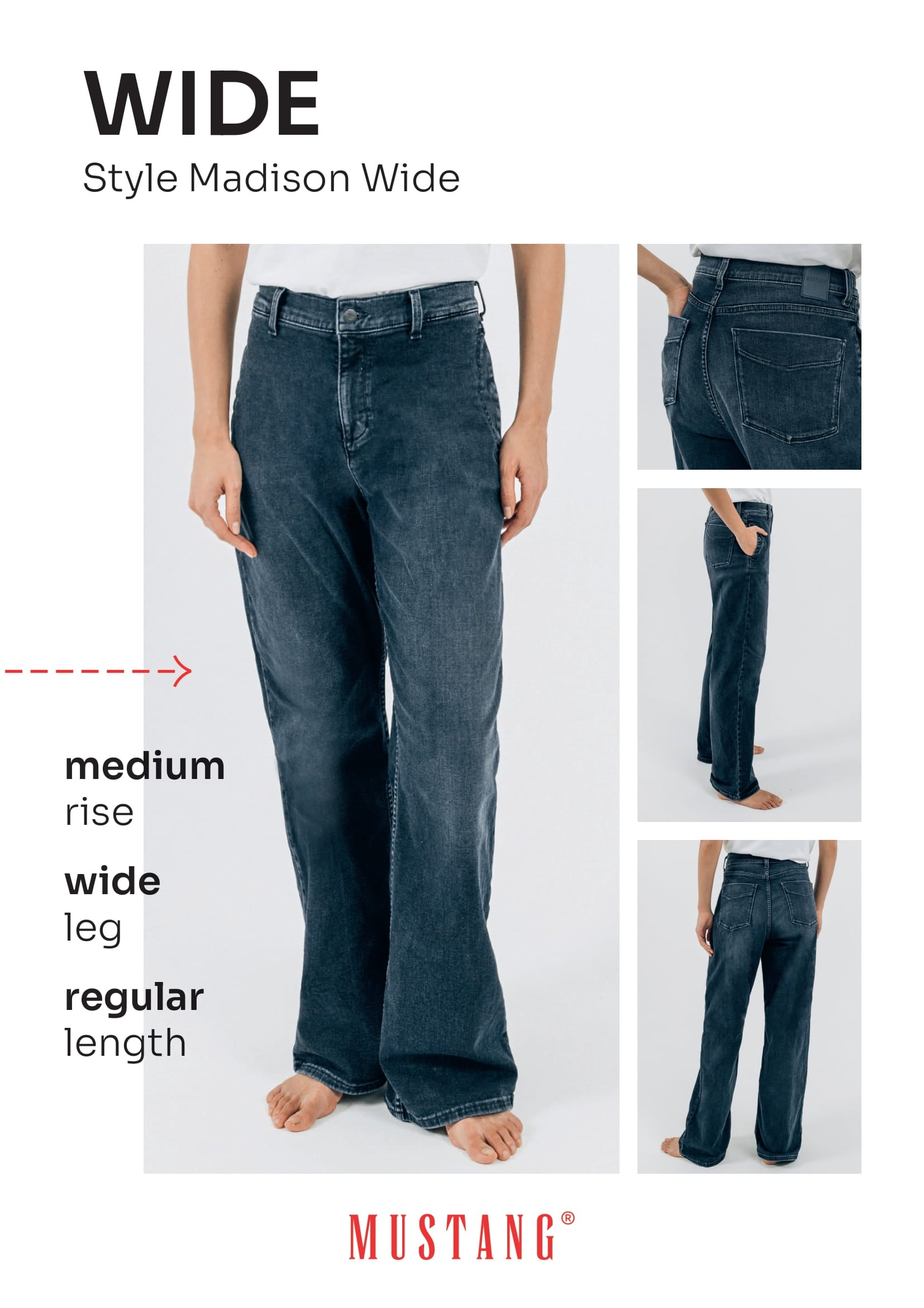 MUSTANG Weite Jeans »Madison Wide«, im Five-Pocket Style