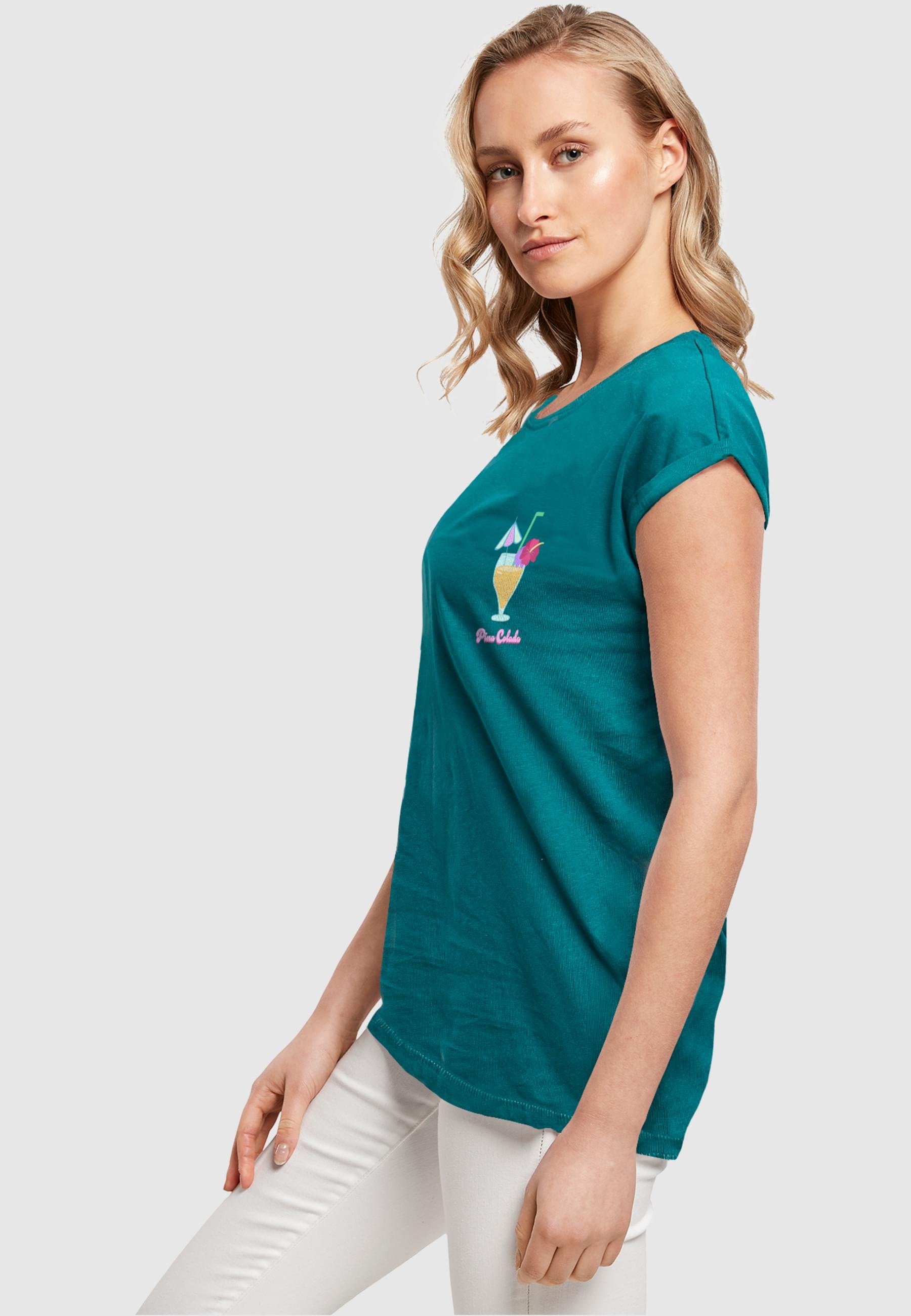 Merchcode T-Shirt »Merchcode Damen Ladies Pina Colada Extended Shoulder Tee«, (1 tlg.)