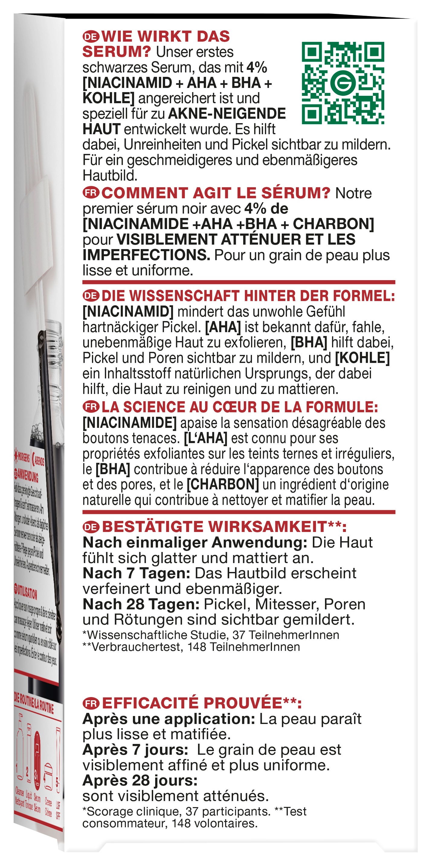 GARNIER Gesichtsserum »HAUTKLAR ANTI-UNREINHEITEN SERUM« mit Kohle, Fluid-Textur