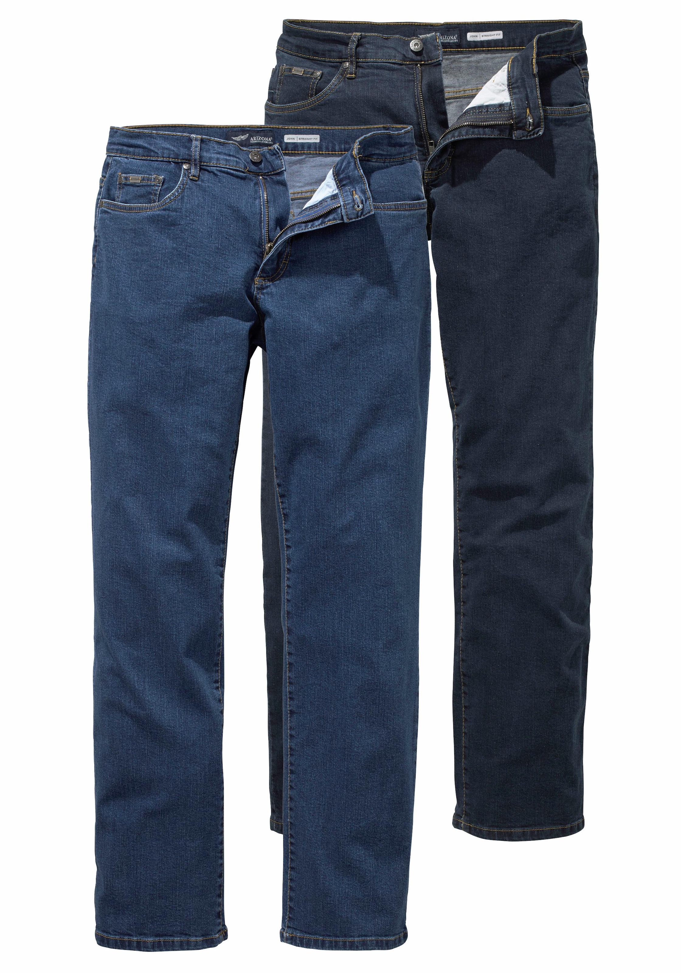 Arizona Stretch-Jeans "John" Packung, 2 Stk. gerade Beinform, niedrige Leib günstig online kaufen