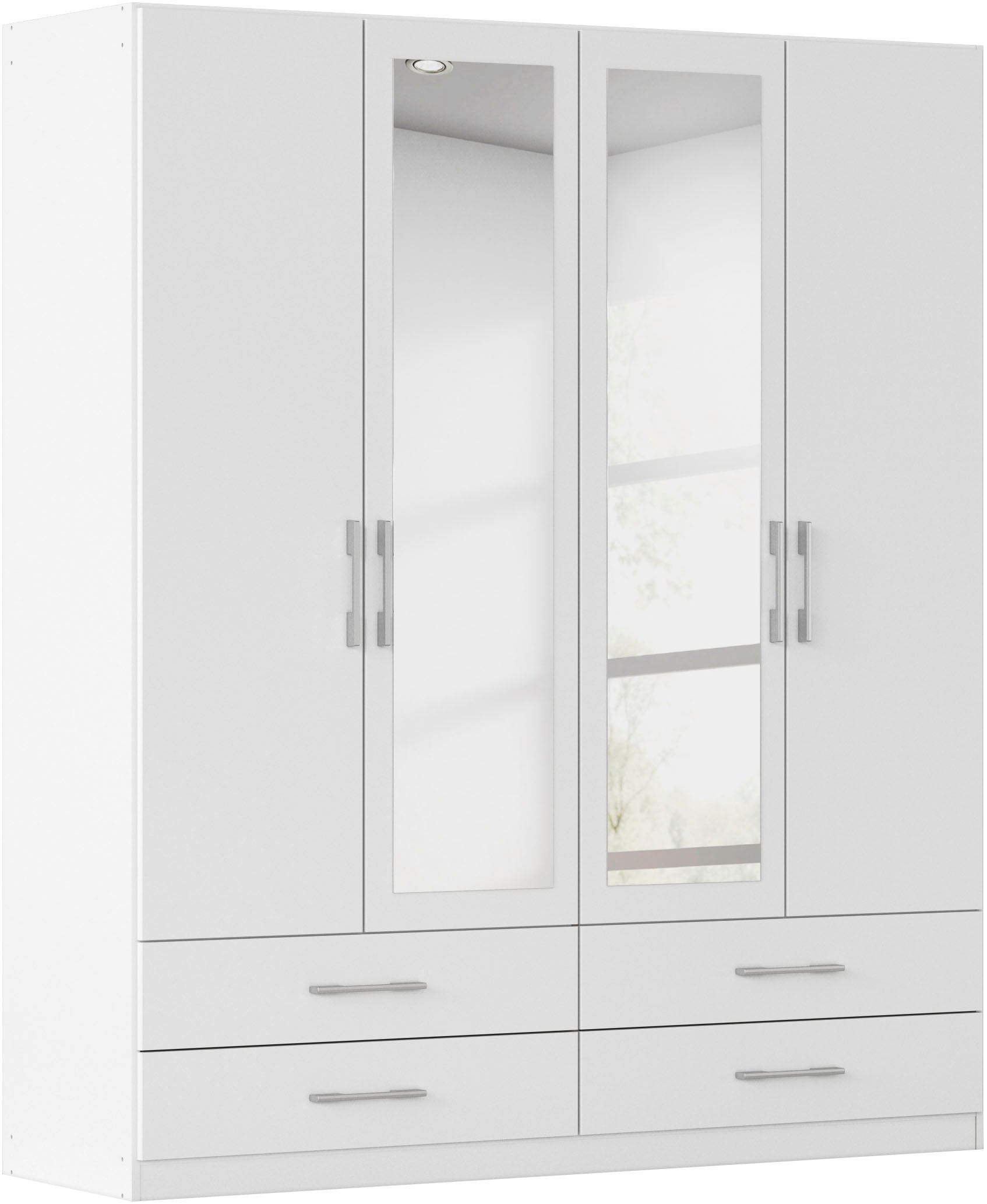 rauch Kleiderschrank "Schrank Garderobenschrank Mehrzweckschrank Schlafzimmer HERSBRUCK" 3 verschiedene Ausstattungen BASIC/CLASSIC/PREMIUM (inkl. SOFT-CLOSE), mit großzügigen Schubladen sowie Spiegeltüren MADE IN GERMANY