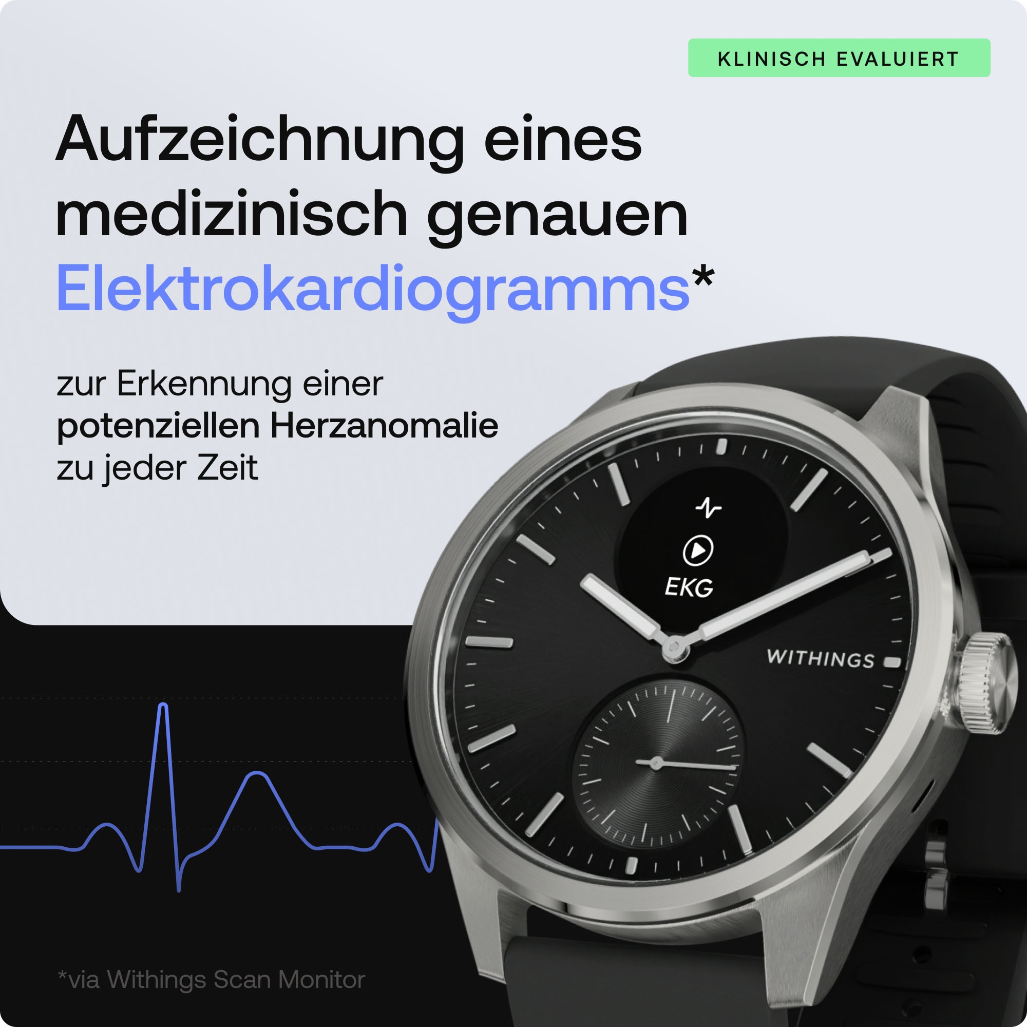 Withings Smartwatch »ScanWatch 2 42mm«, HealthSense OS,)