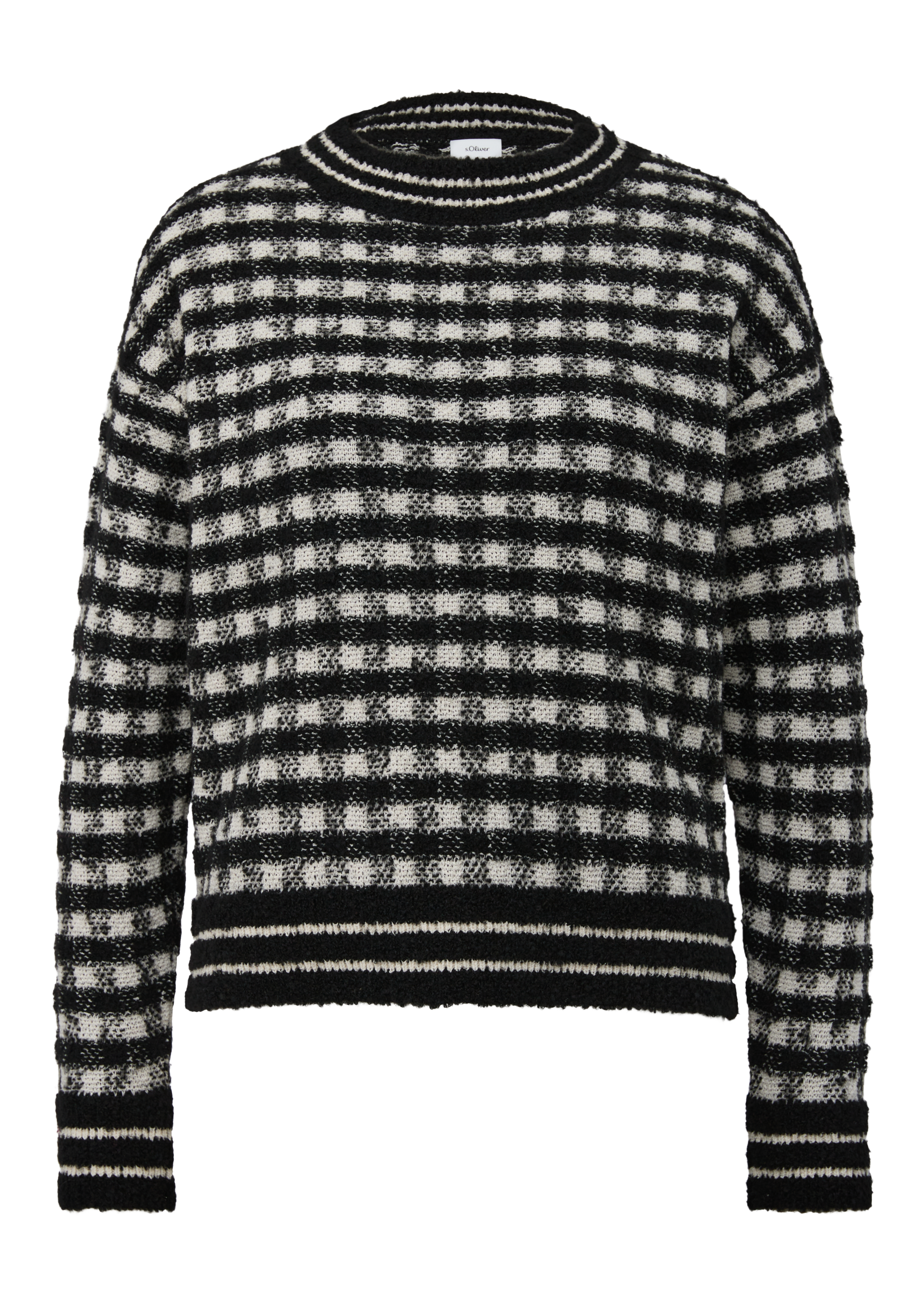 s.Oliver BLACK LABEL Stehkragenpullover, mit Karomuster günstig online kaufen