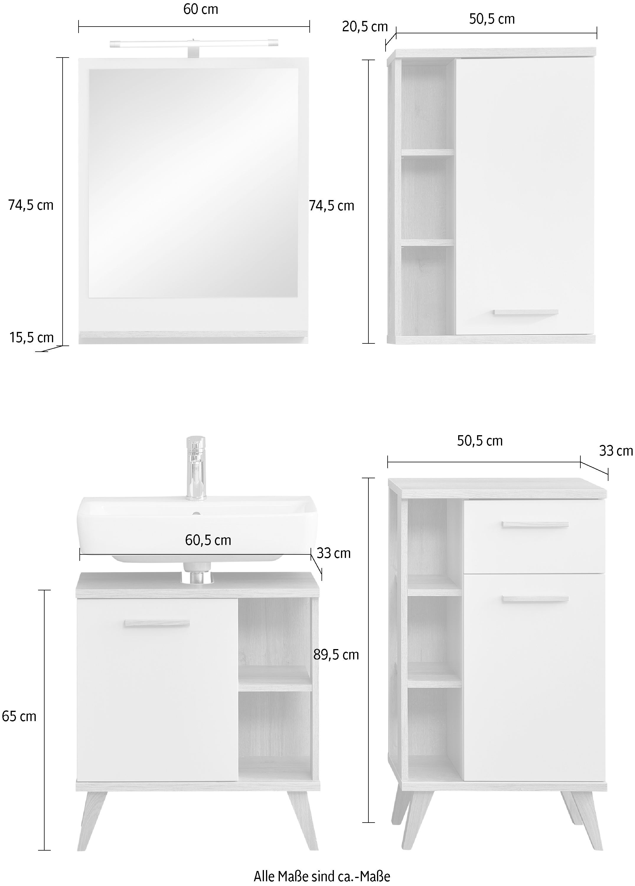 Saphir Badmöbel-Set »Quickset 966« 5 Stk. tlg.