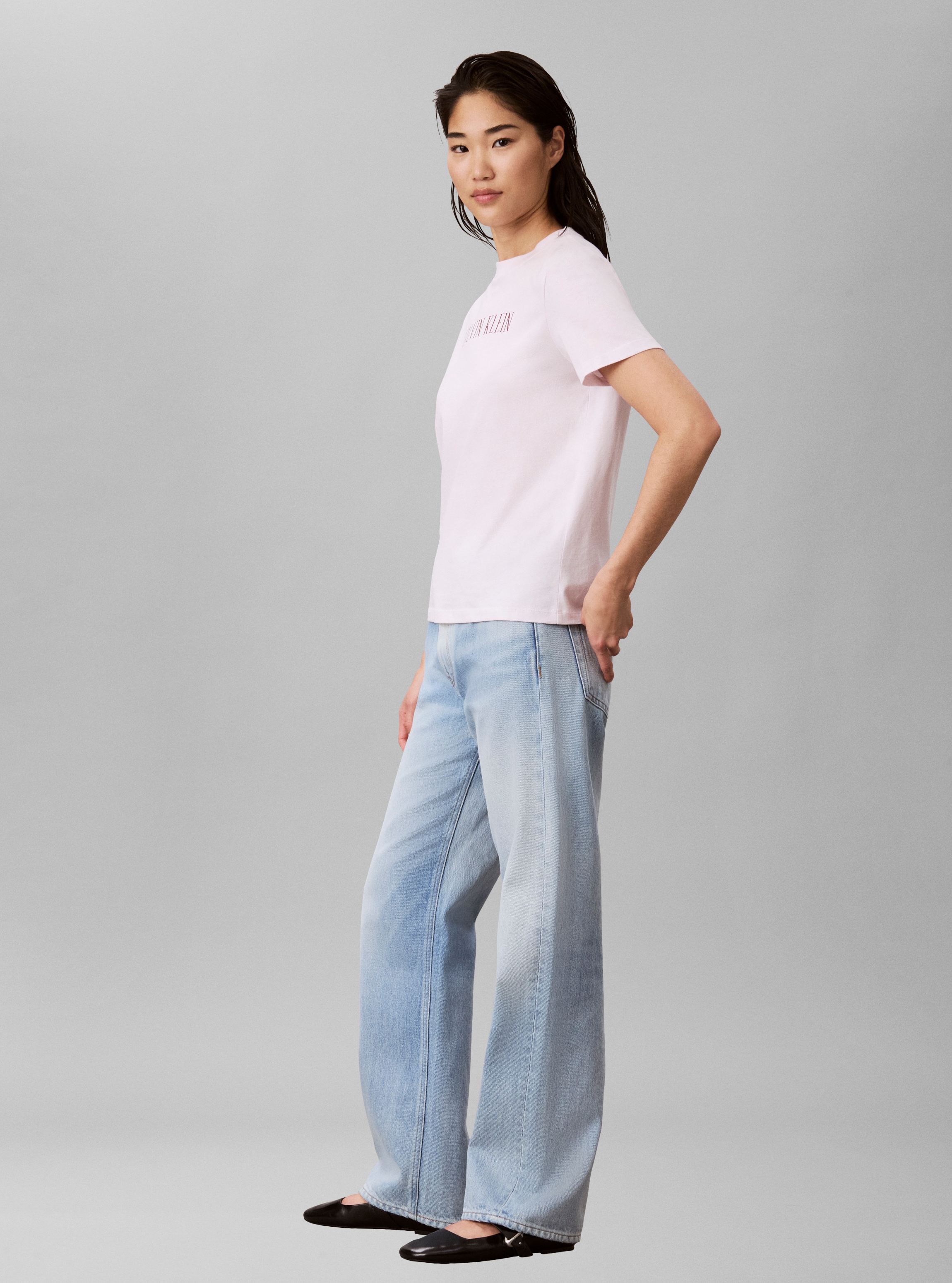 Calvin Klein T-Shirt Rundhalsausschnitt, Regular Fit, Logoschriftzug