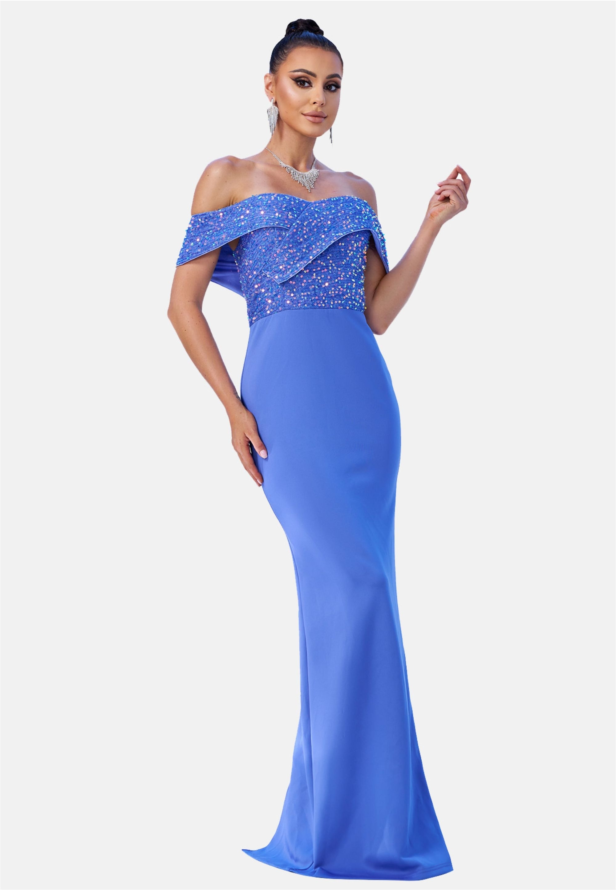 Moda Minx Jerseykleid, im schulterfreien Design