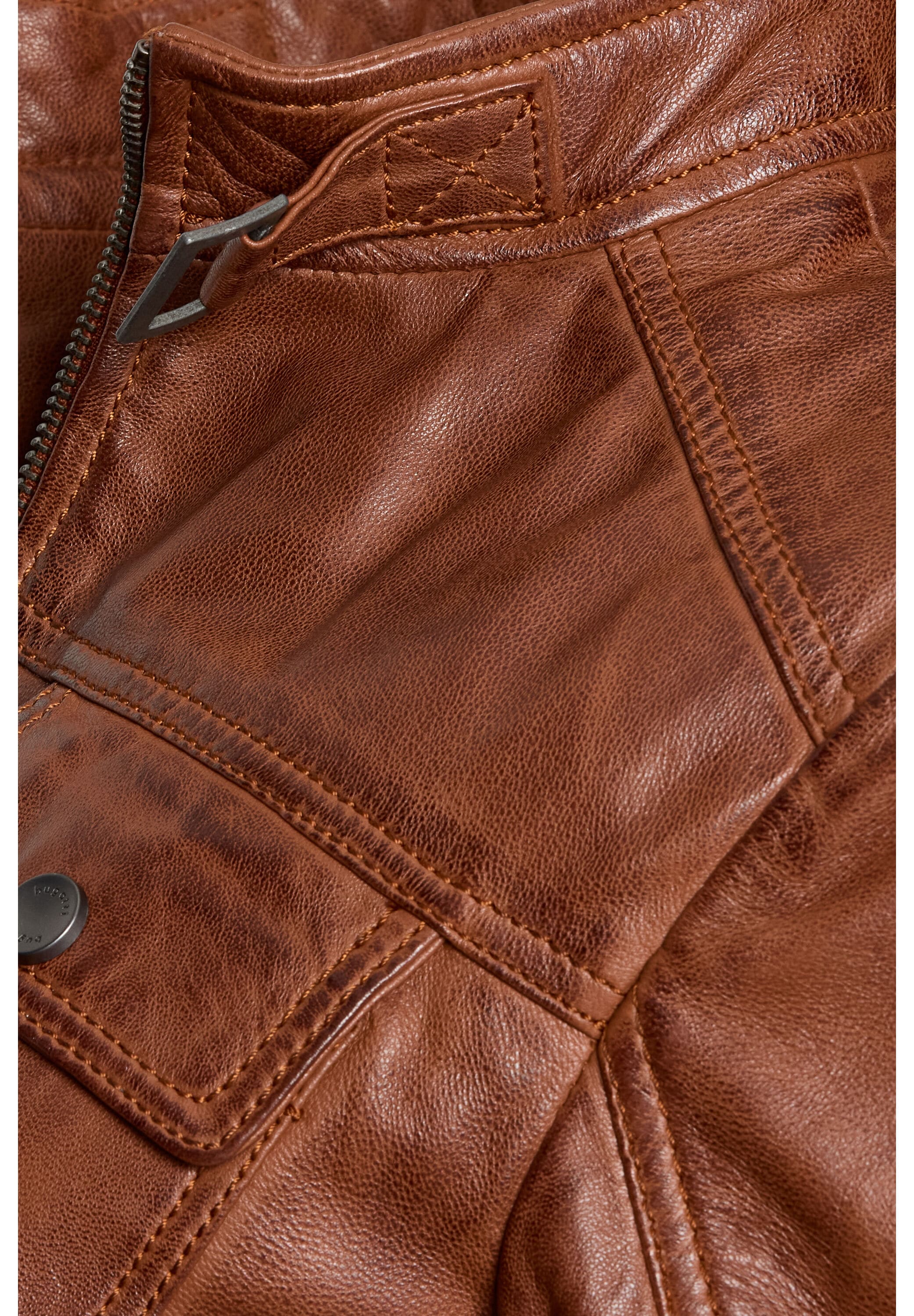 bugatti Lederjacke »bugatti Lederjacke« ohne Kapuze aus hochwertigem Leder