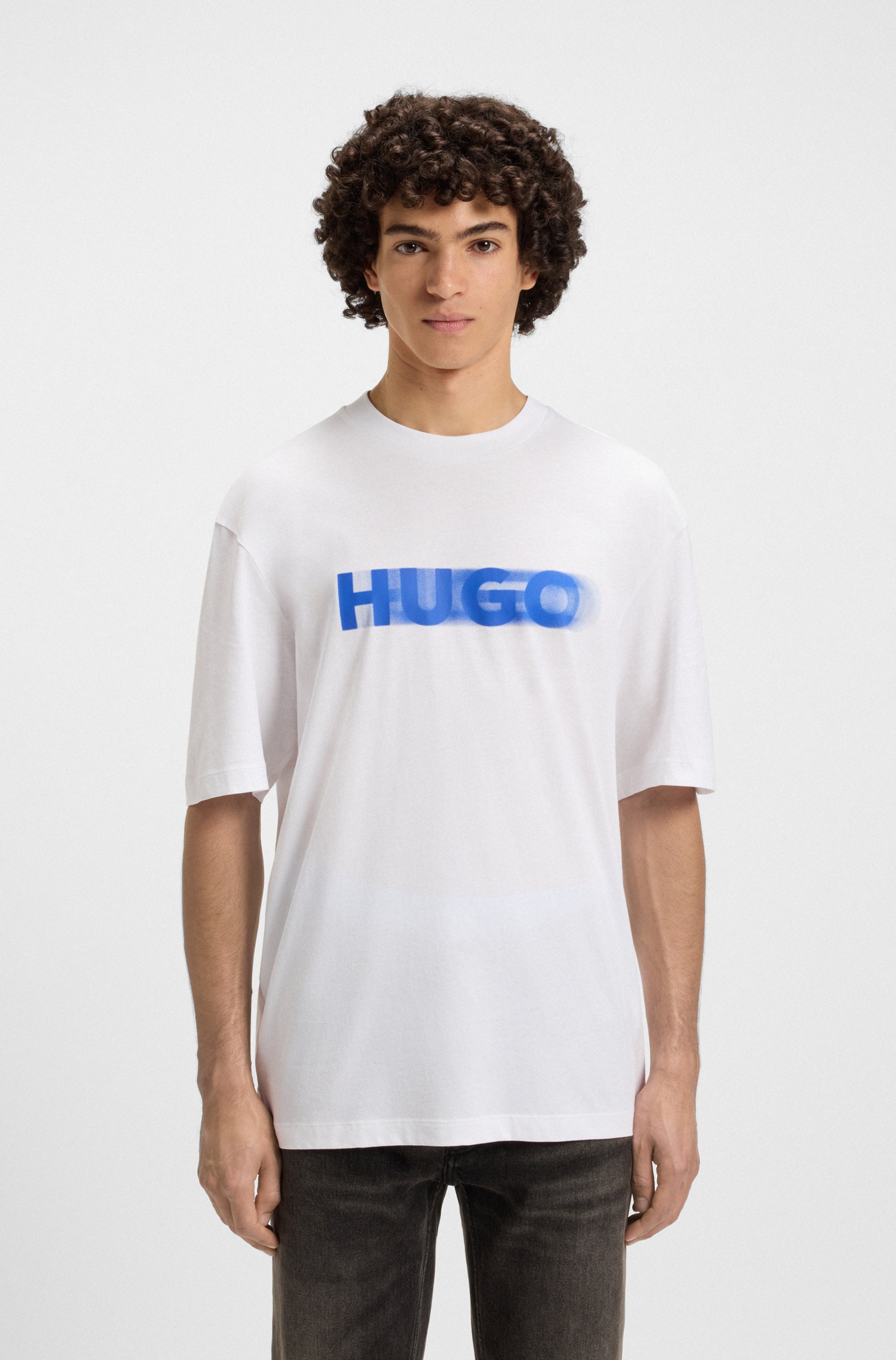 HUGO T-Shirt "Nalax" mit Logo-Druck
