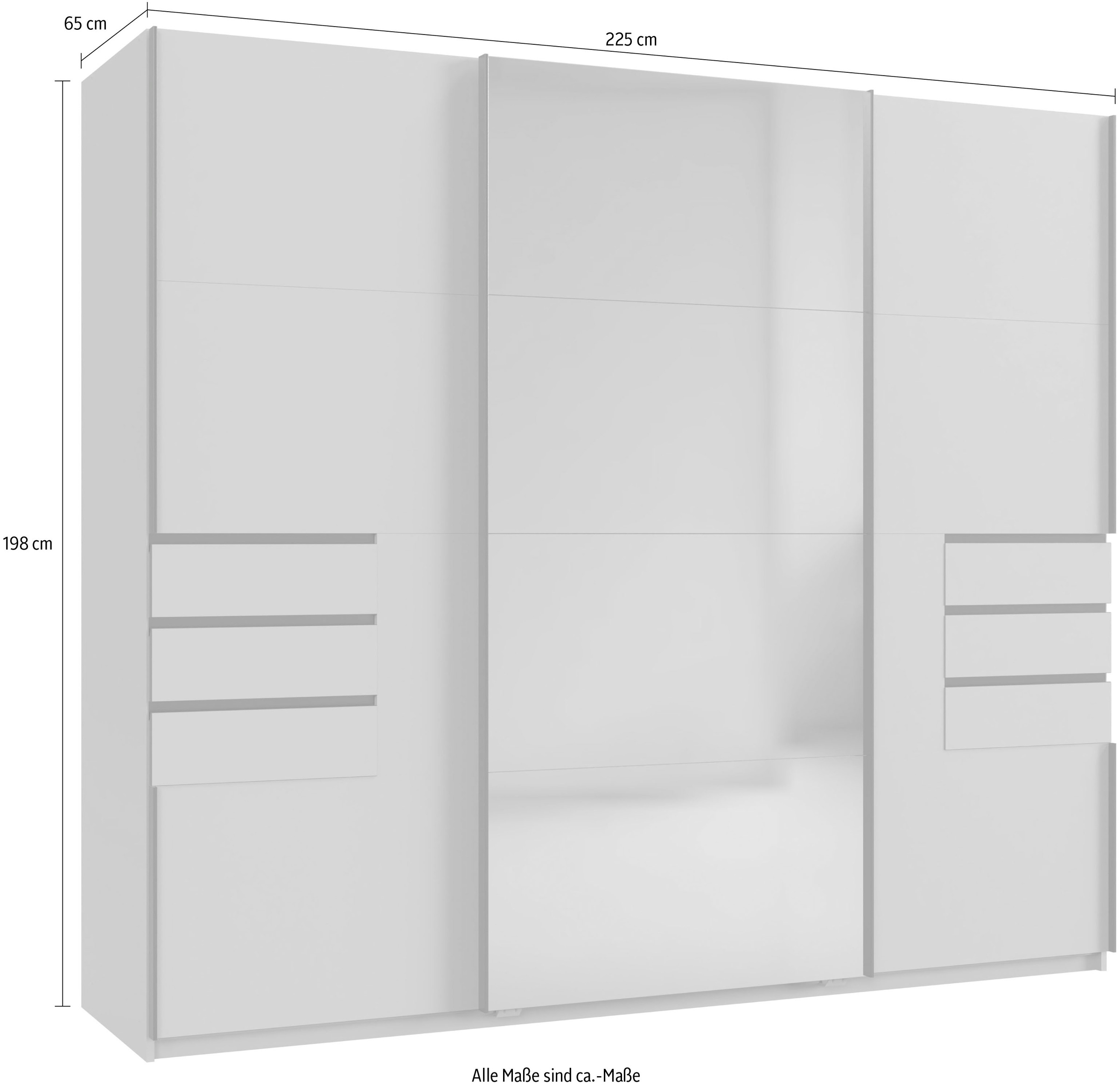Wimex Schwebetürenschrank »SAIGON in den Breiten 180cm & 225cm, Farbe: Saharagrau« inkl. Spiegel