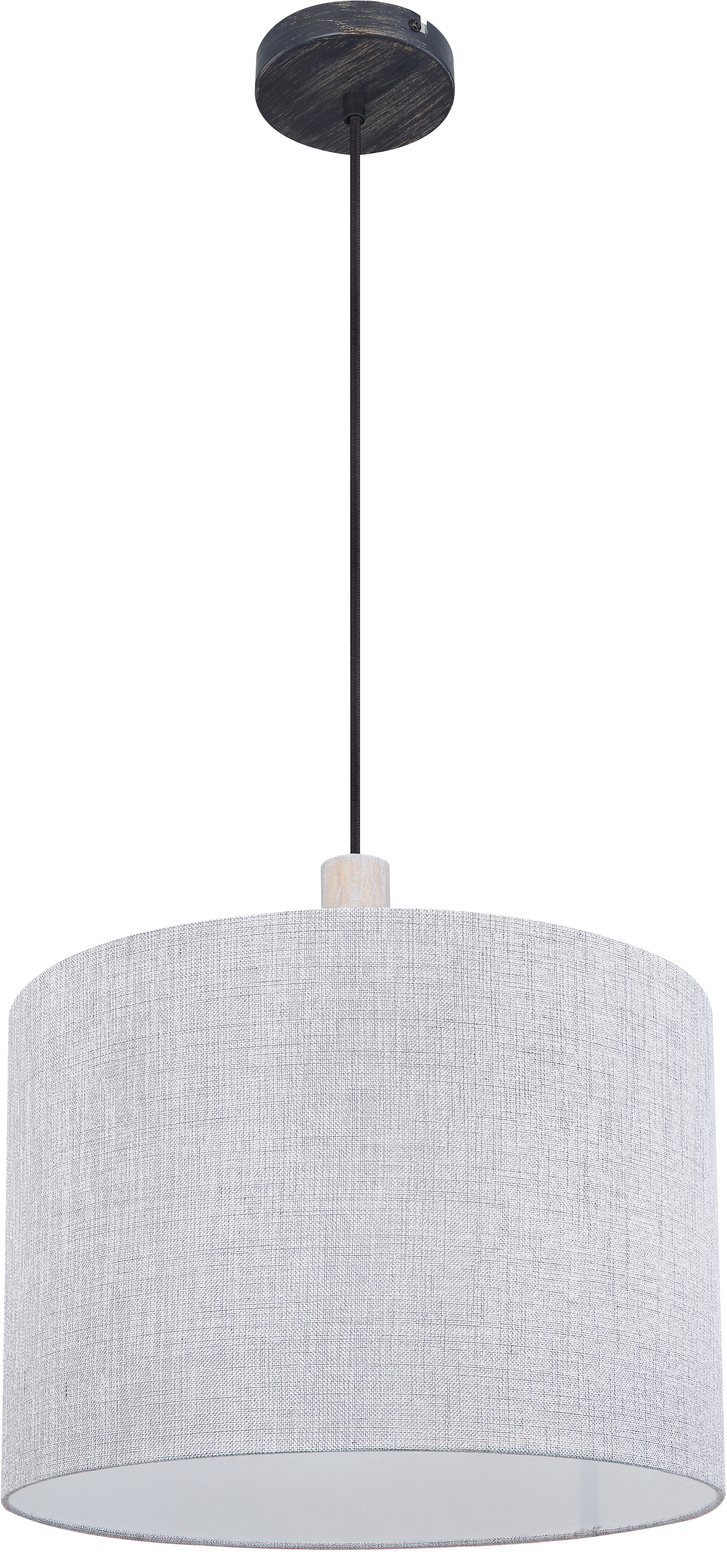 GLOBO LIGHTING Hängeleuchte »ROGER« E27 1 Stk. Hängeleuchte schwarz matt mit Holz- und Textilschirmen