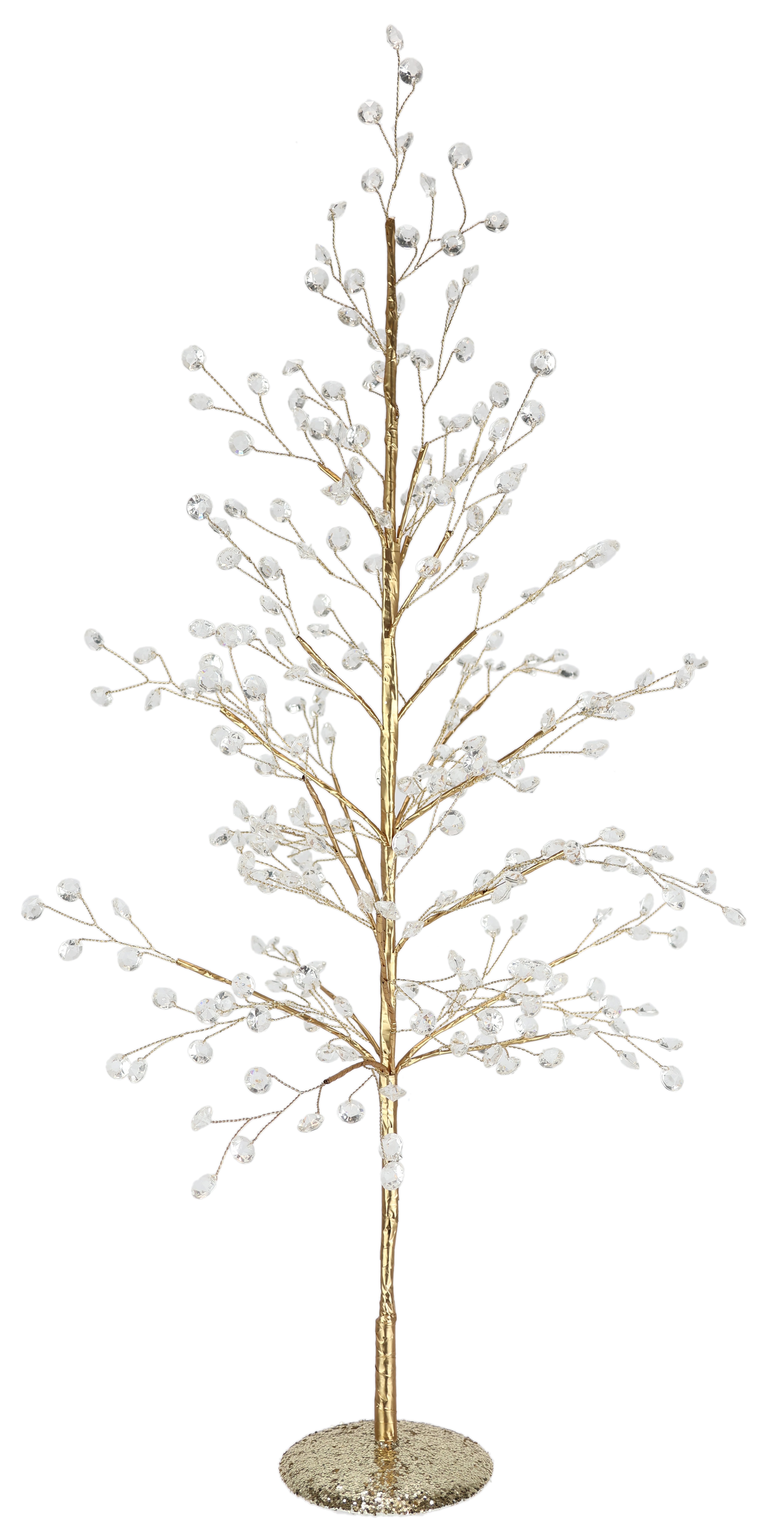I.GE.A. Kunstbaum "Dekobaum mit Acryl-Steinchen" und Glimmer Weihnachtsbaum Christbaum Weihnachtsdeko