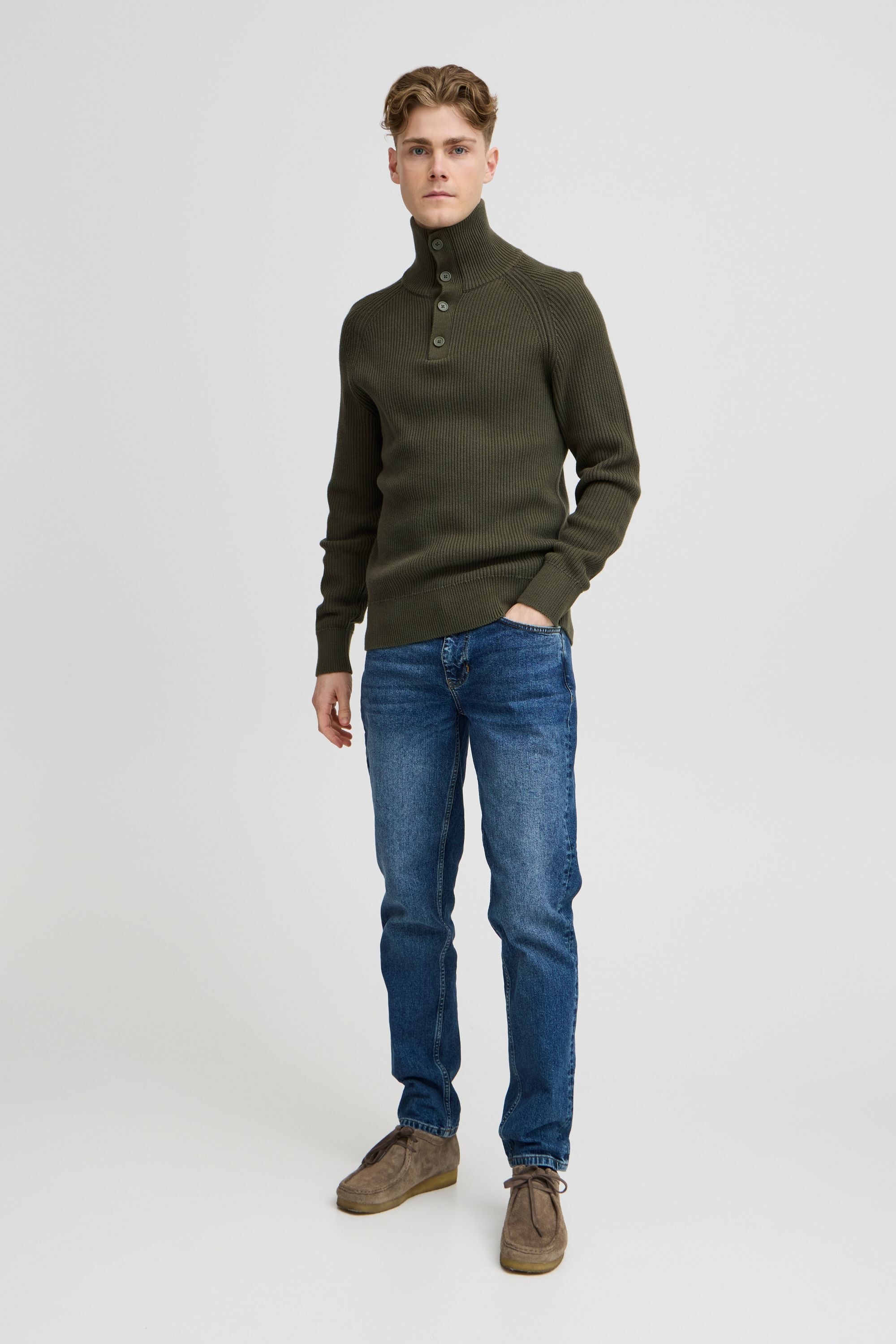 Casual Friday Troyer CFKRISTIAN 0162 ribbed high neck knit gemütlicher Troy günstig online kaufen