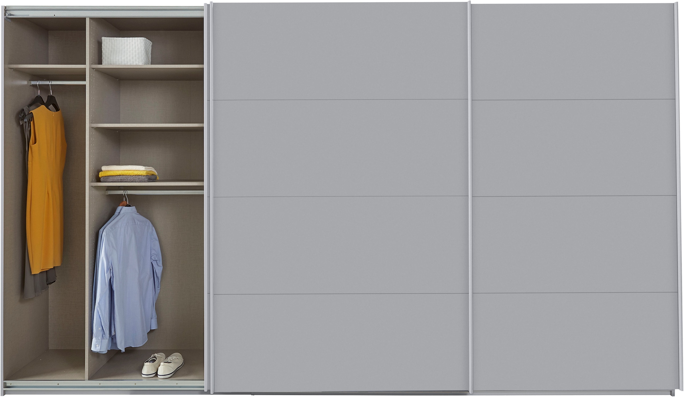 rauch Schwebetürenschrank »Kleiderschrank Schrank Garderobe TOPSELLER OTELI inkl. Inneneinteilung«, mit 3 Innenschubladen sowie zusätzlichen Einlegeböden MADE IN GERMANY