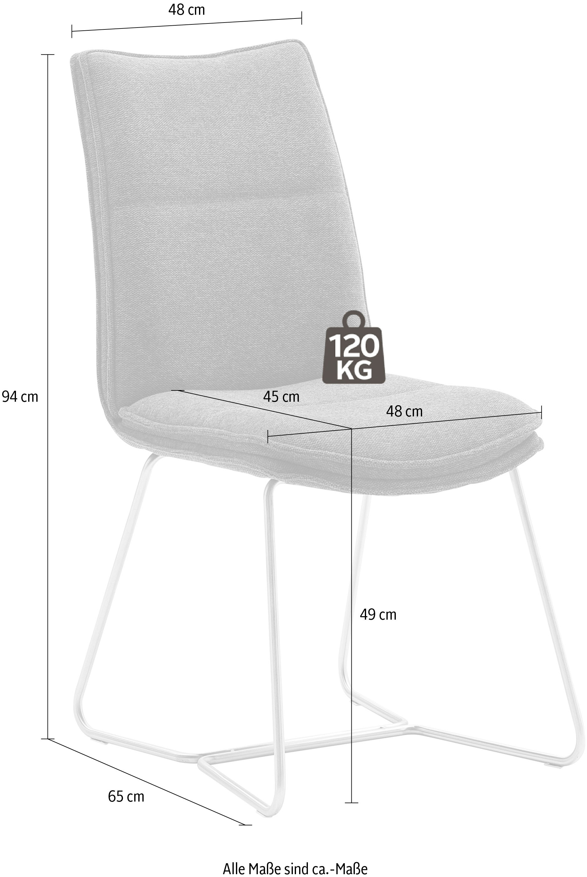 MCA furniture Stuhl »Hampton«, (Set), 2 St., Chenilleoptik, Stuhl bis 120  Kg belastbar | BAUR | Freischwinger