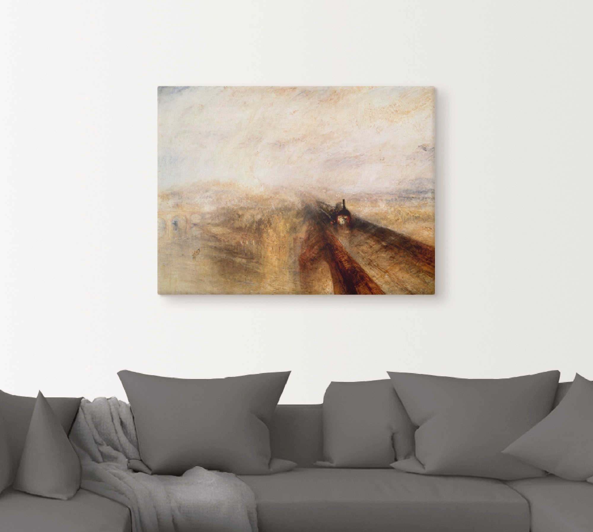 Artland Wandbild »Regen, Dampf und Geschwindigkeit«, Züge, (1 St.), als Leinwandbild, Wandaufkleber oder Poster in versch. Größen