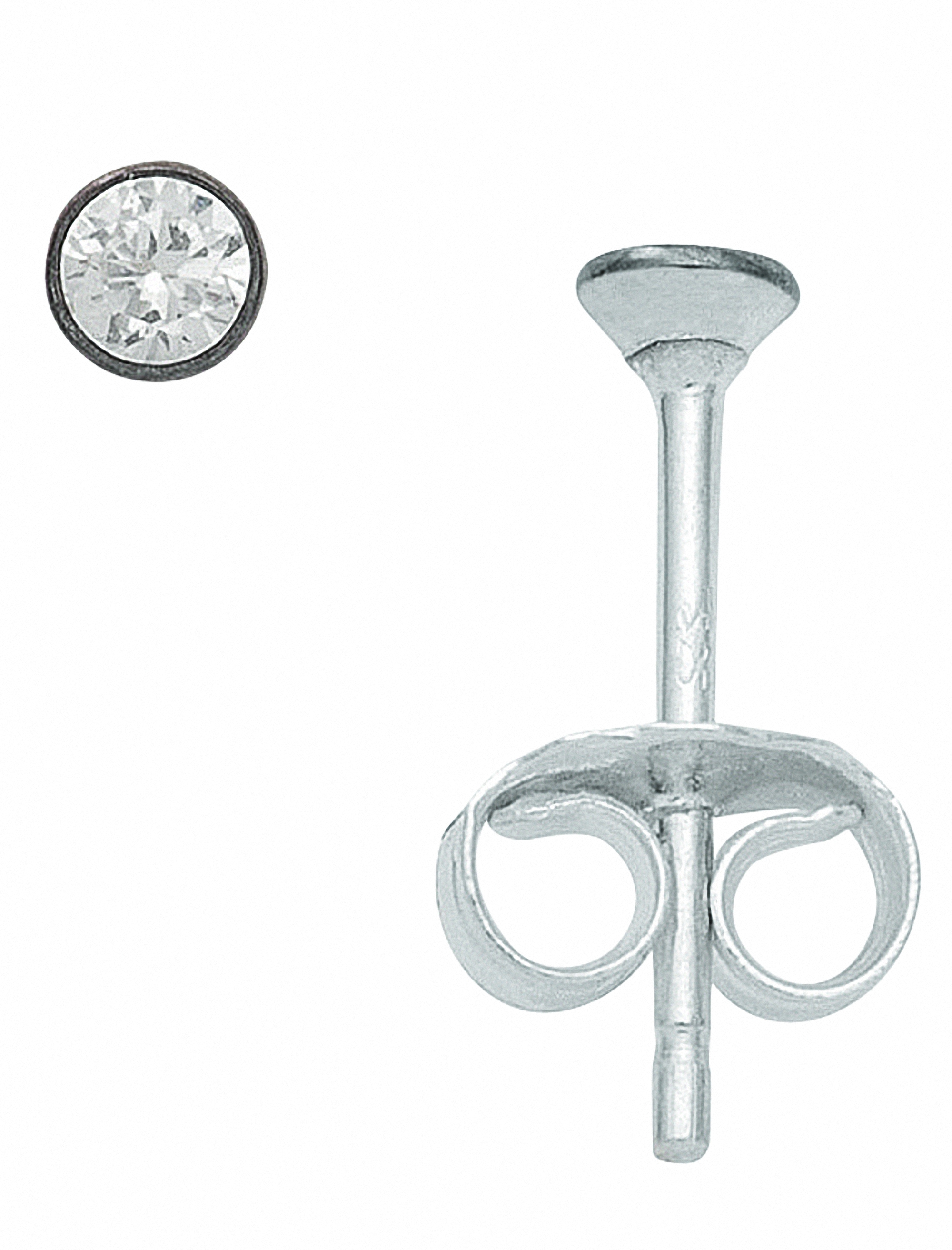 Adelia's 925 Sterling Silver Women's Earrings Zirconia 3 mm