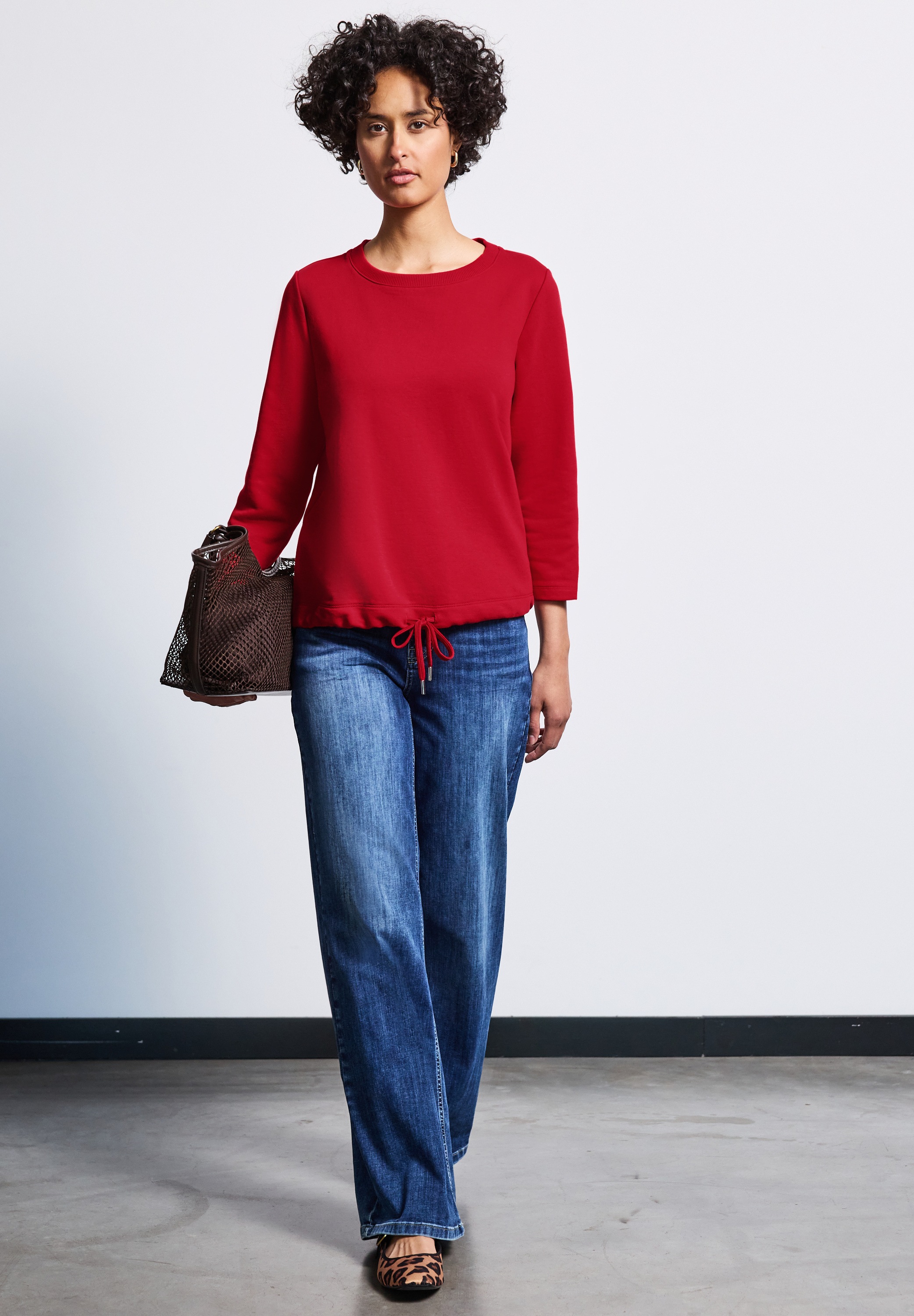 Thumbnail - STREET ONE Sweatshirt, mit elastischem Materialmix