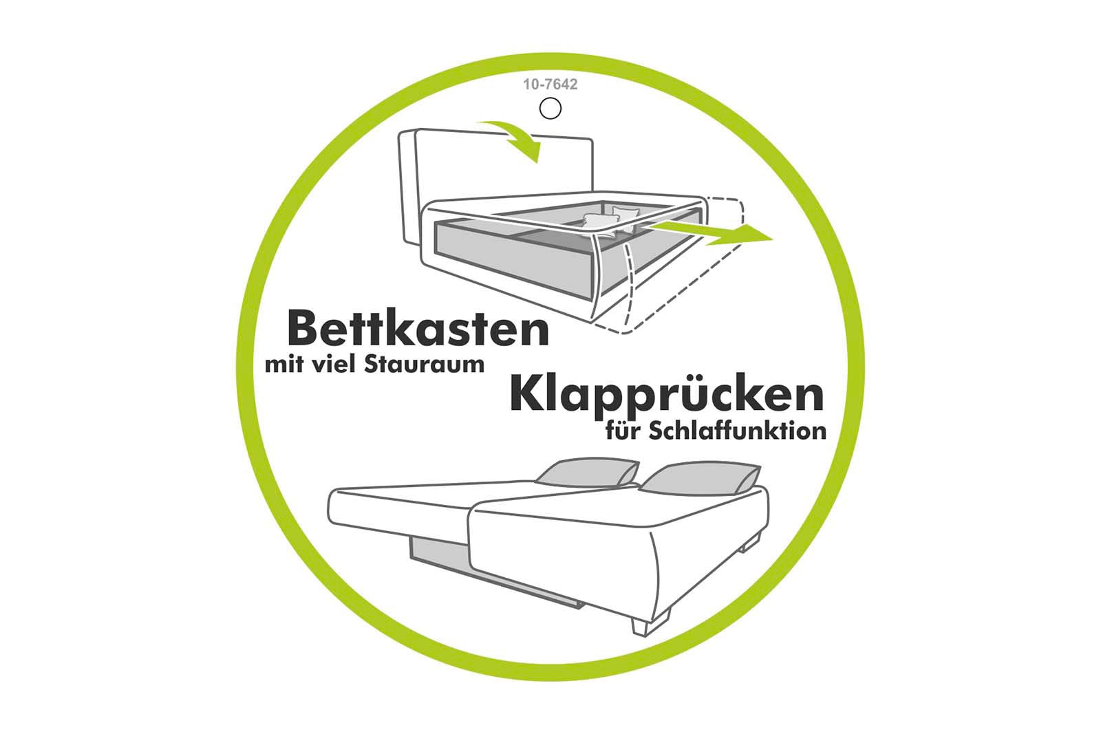 Jockenhöfer Gruppe Recamiere »Rex«, mit Bettfunktion und Bettkasten,  Federkernpolsterung kaufen | BAUR