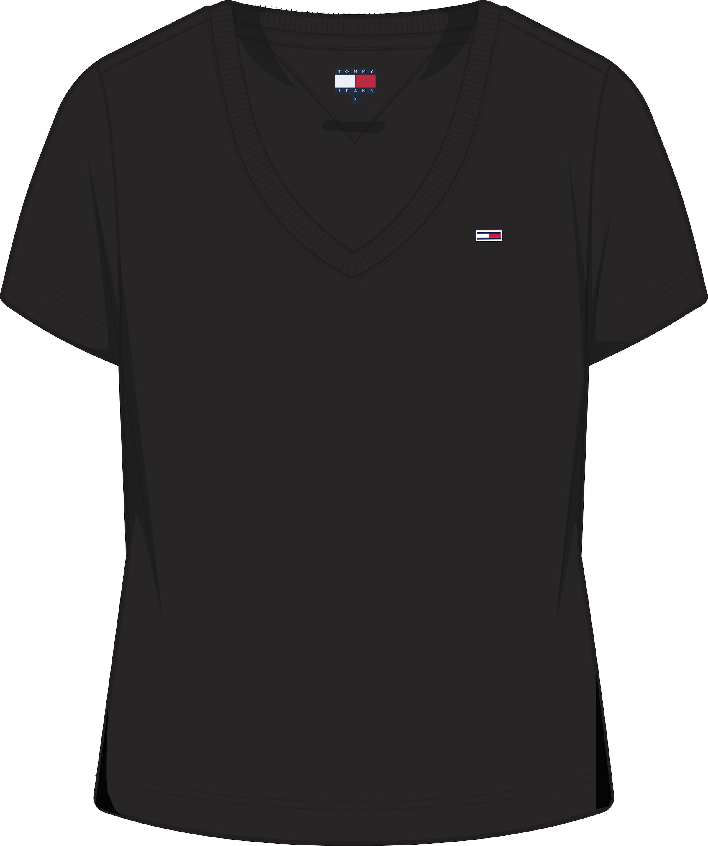 Tommy Jeans T-Shirt »TJW 2PACK V-NECK TEE«, (Packung, 2 tlg., 2-er Pack), mit Logostickerei