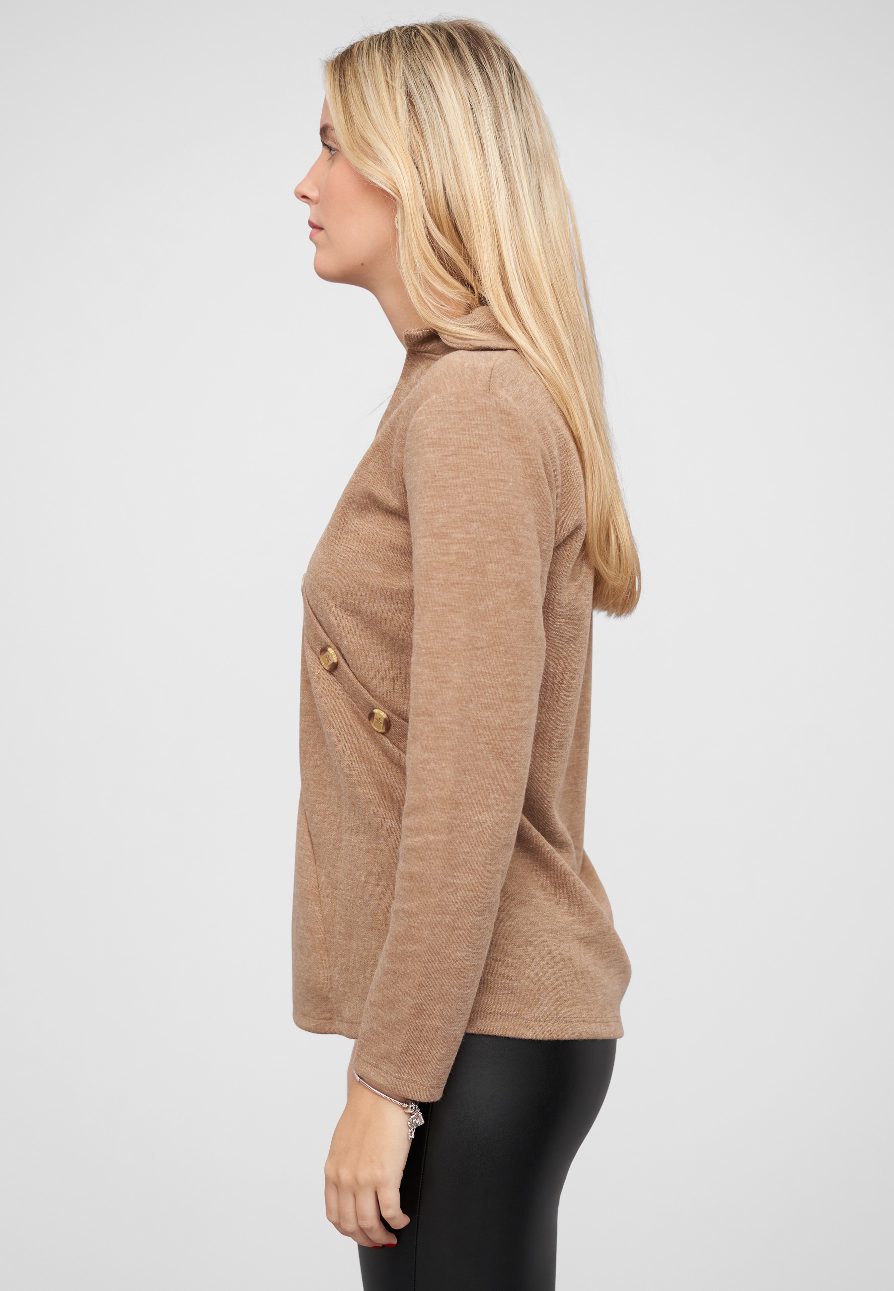 CLOUD 5IVE Sweater »CLOUD 5IVE Pullover mit asymetrischer Knopfleiste«
