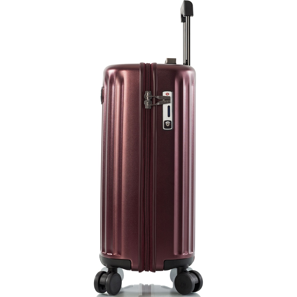 Heys Hartschalen-Trolley »Smart Luggage®, 53 cm, Burgund«, 4 Rollen