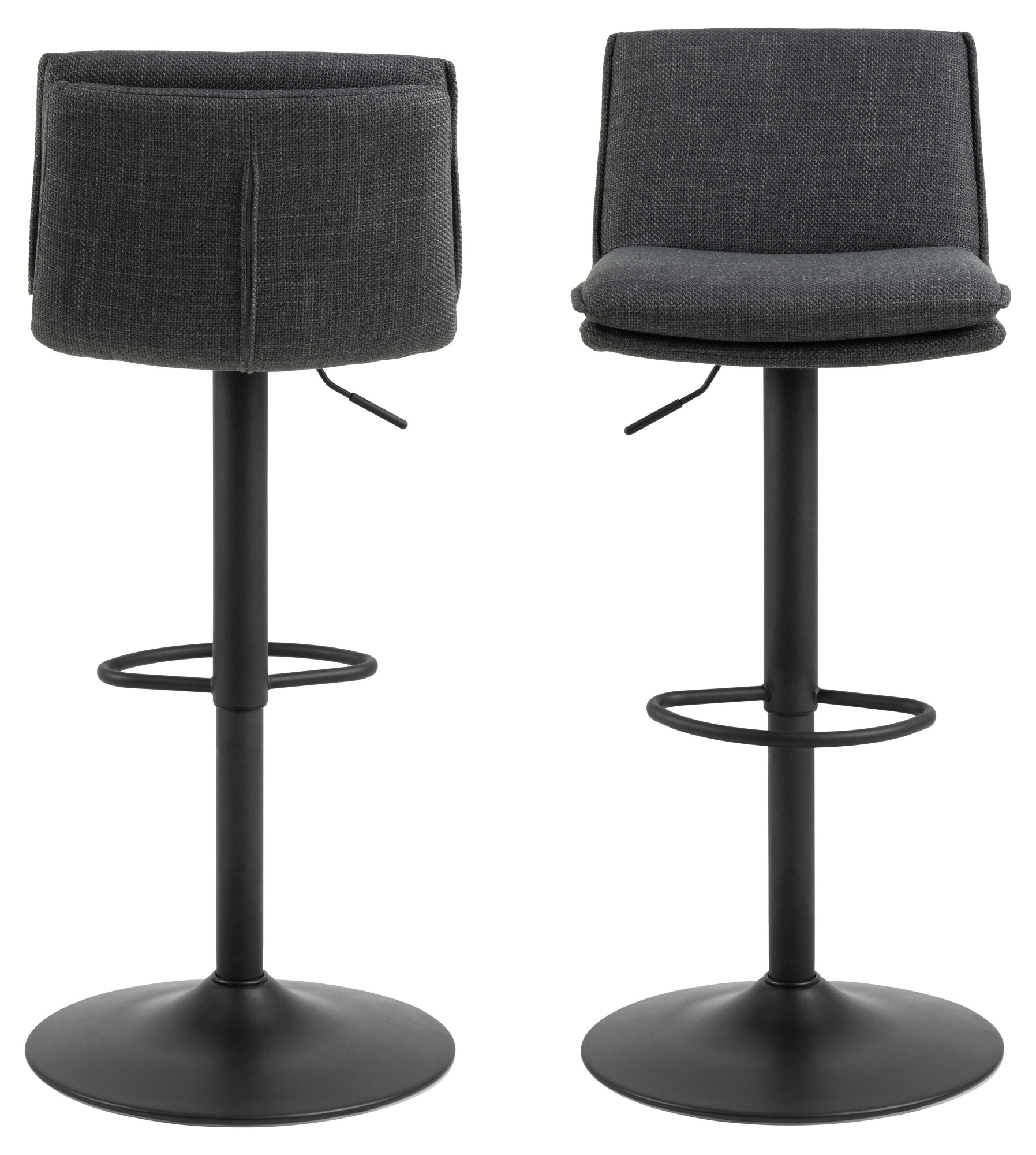 ACTONA GROUP Barhocker "Flynn" Set, 2 Stk. tlg. Barhocker, Basel dunkelgrau, Trompete Gestell, 2 stk