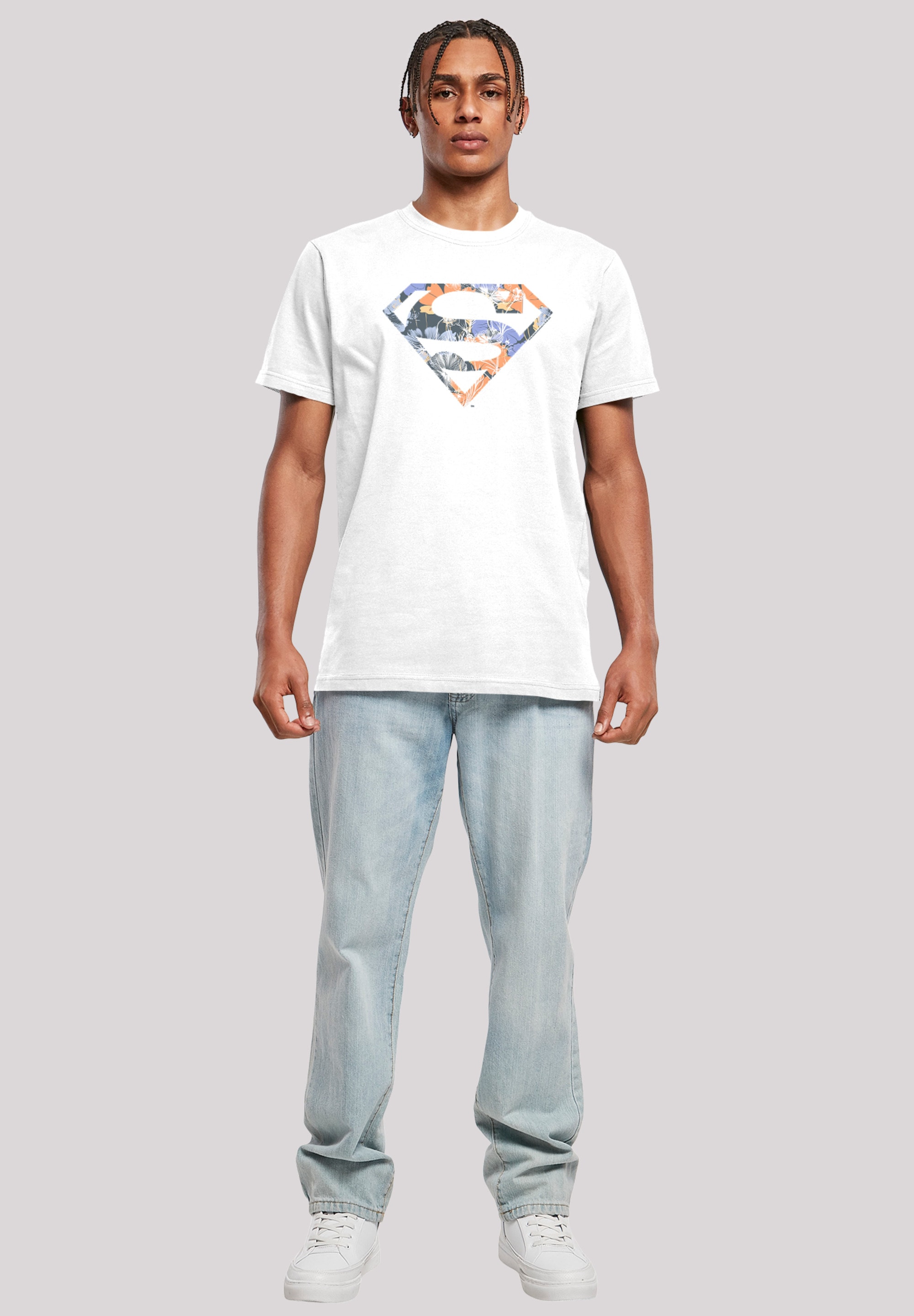 F4NT4STIC T-Shirt »T-Shirt DC Comics Superman Floral Logo Superheld«, Herren,Premium Merch,Regular-Fit,Basic,Bedruckt