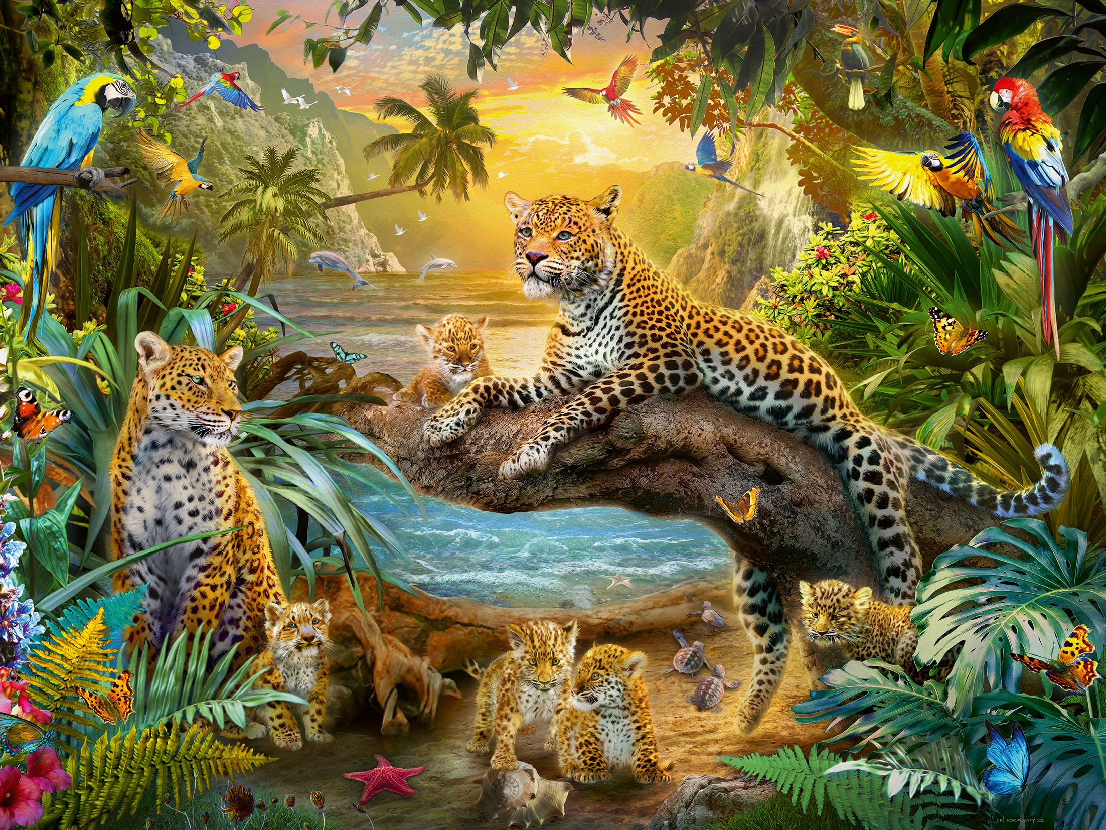 Ravensburger Puzzle »Leopardenfamilie im Dschungel« Made in Germany