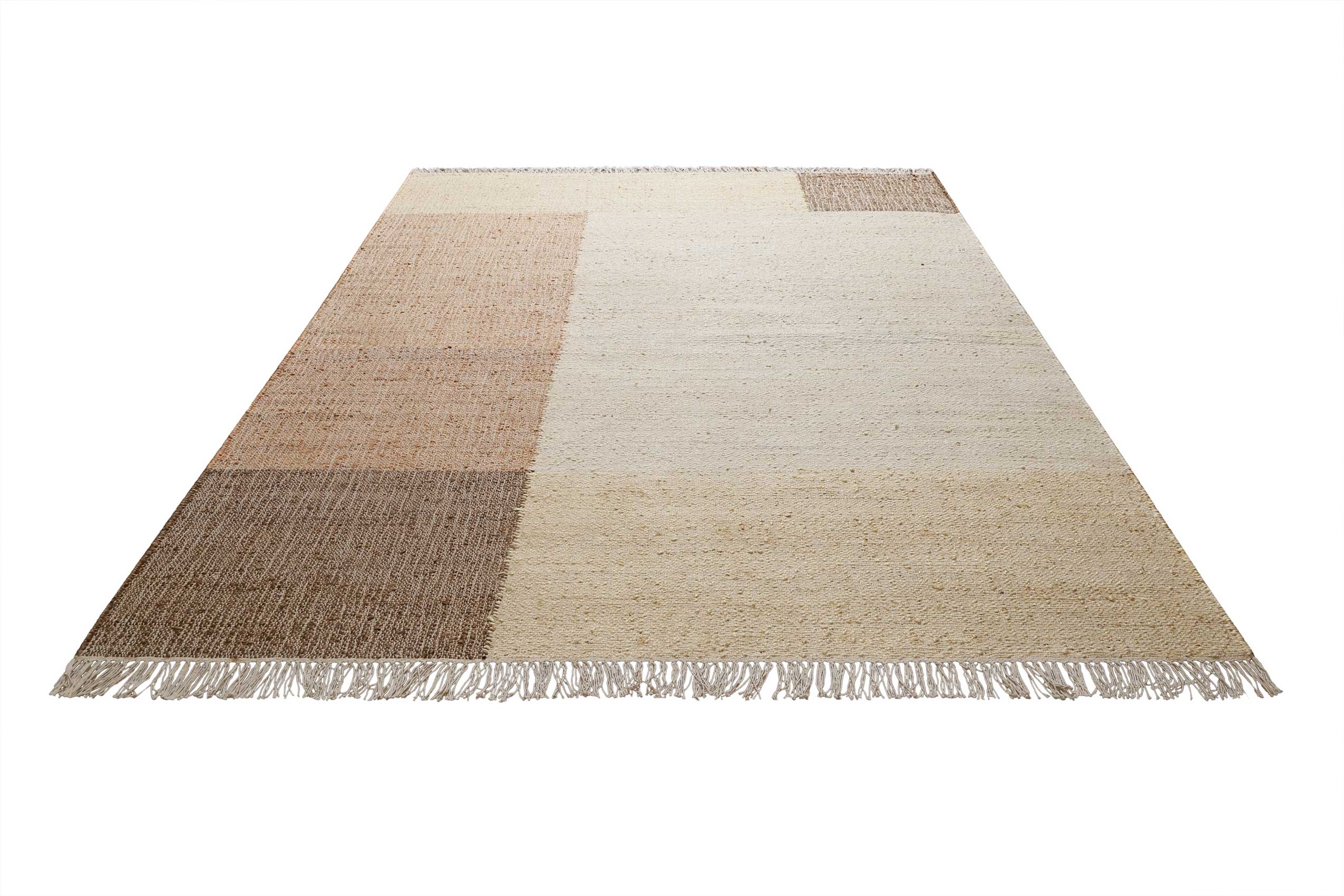 Green Looop Teppich "Valentin GL-82301" rechteckig 4 mm Höhe Naturfaser Teppich aus 80% Jute 20% Baumwolle, mit Fransen, Wohnzimmer