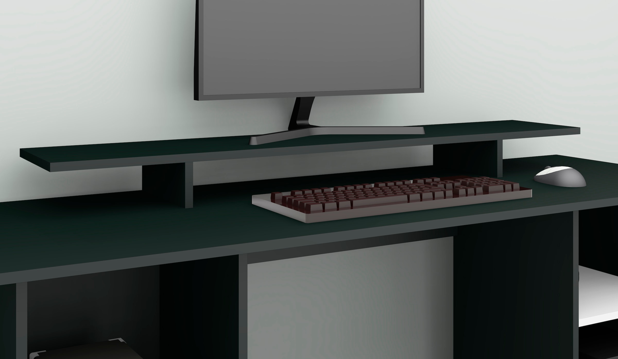 borchardt Schreibtischaufsatz Bildschirmerhöhung kaufen Germany Monitorständer, im | Made modernen »Kai«, günstig Design, in Möbel