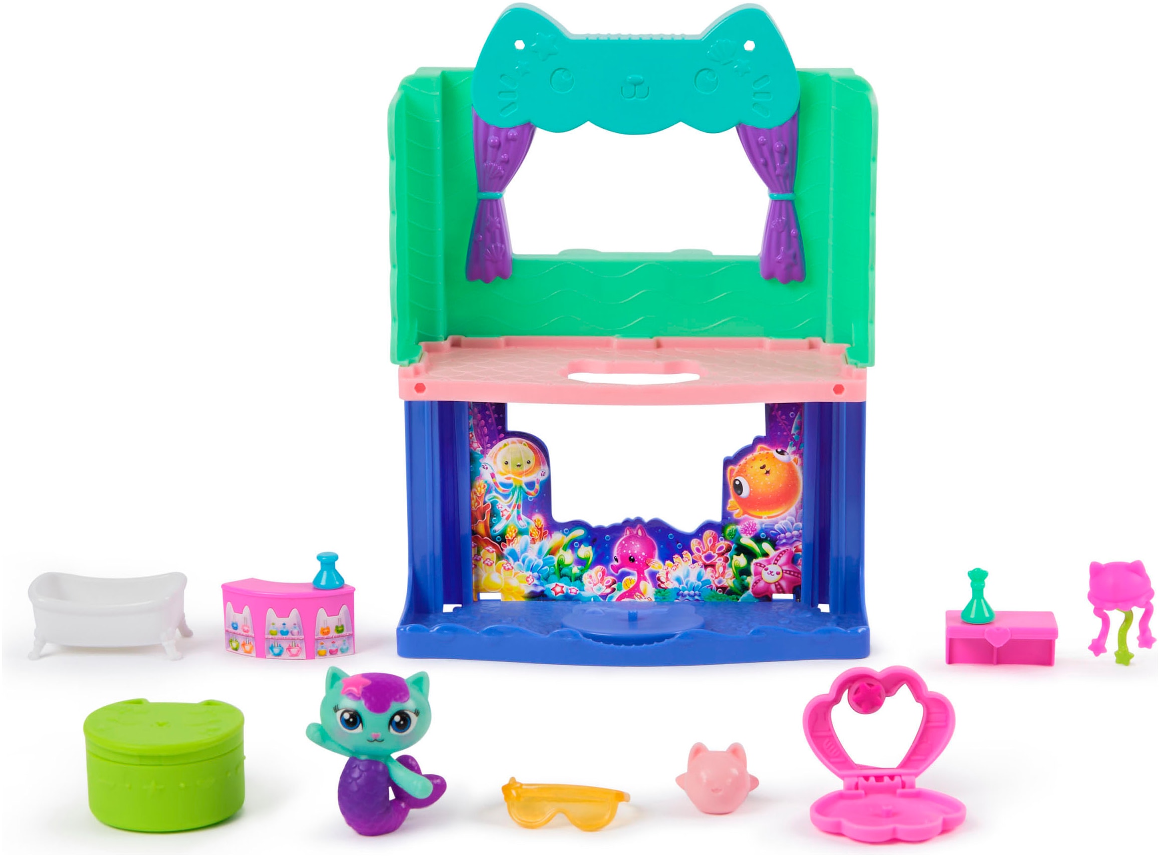 Spin Master Spielwelt »Gabby’s Dollhouse: Der Film – Portal Raum Spa-tastisches Badezimmer«, von Meerkätzchen; mit Katzenfigur