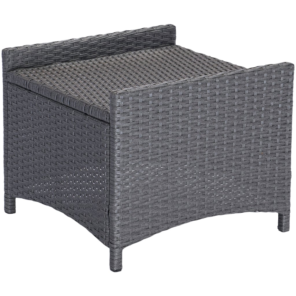 KONIFERA Gartenlounge-Set »Paris«, (Set, 12 tlg., 2x Sessel, 2x Hocker, 2er Sofa, 1xTisch 120x70x66cm,inkl. Schutzhülle)