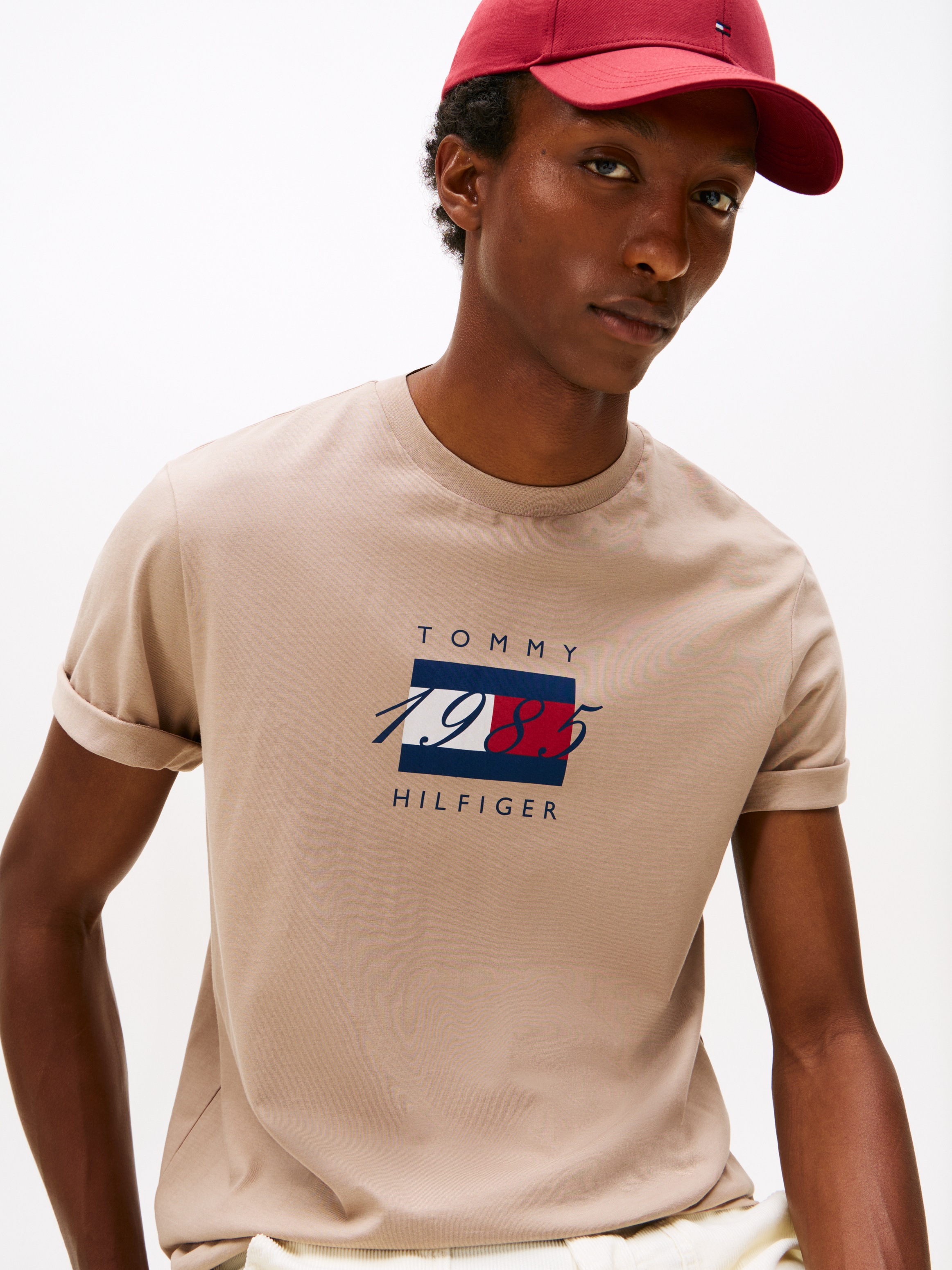Tommy Hilfiger T-Shirt "LINEAR FLAG GRAPHIC", Rundhals, regular fit, Jersey günstig online kaufen