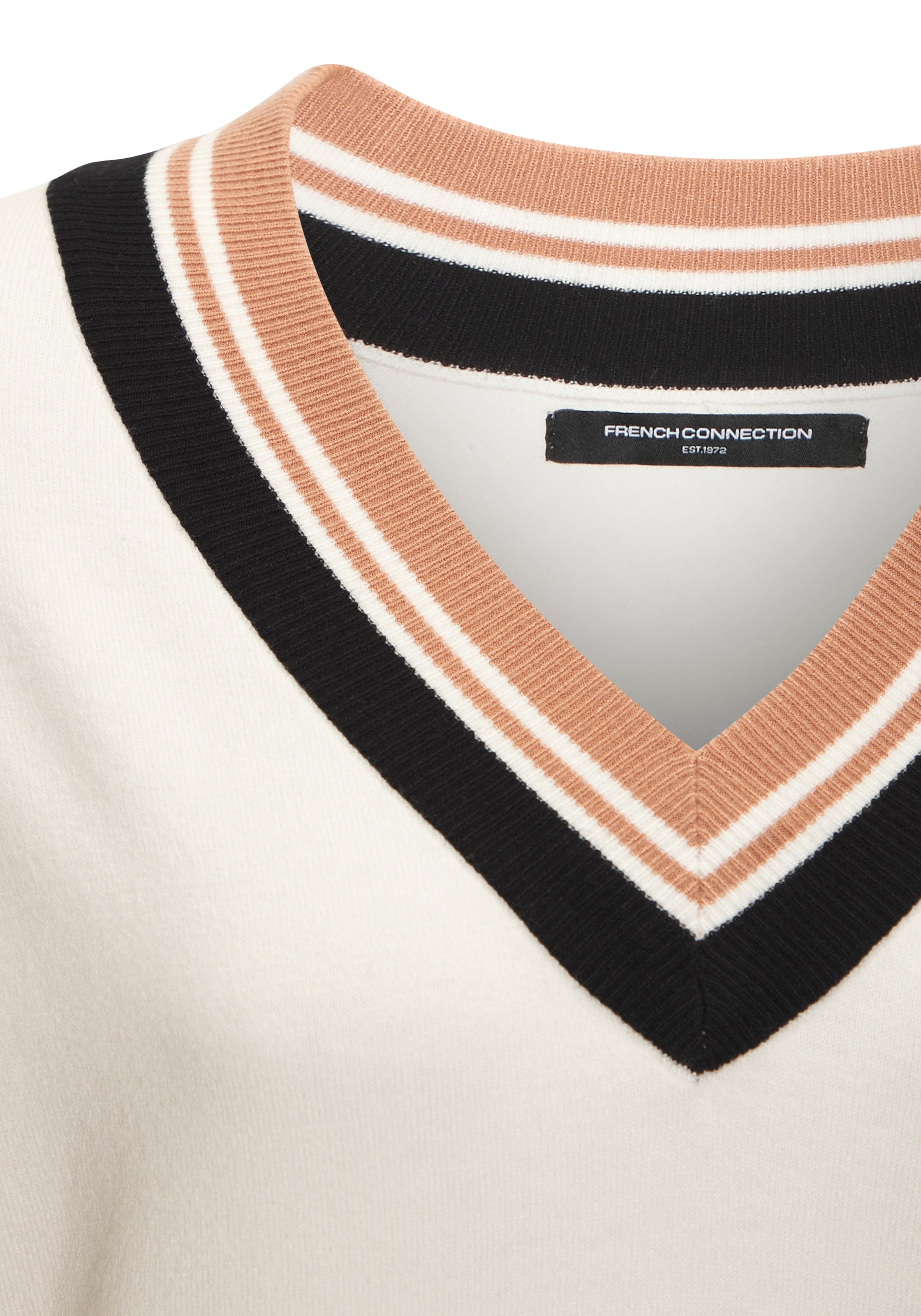French Connection Strickpullover mit Kontraststreifen