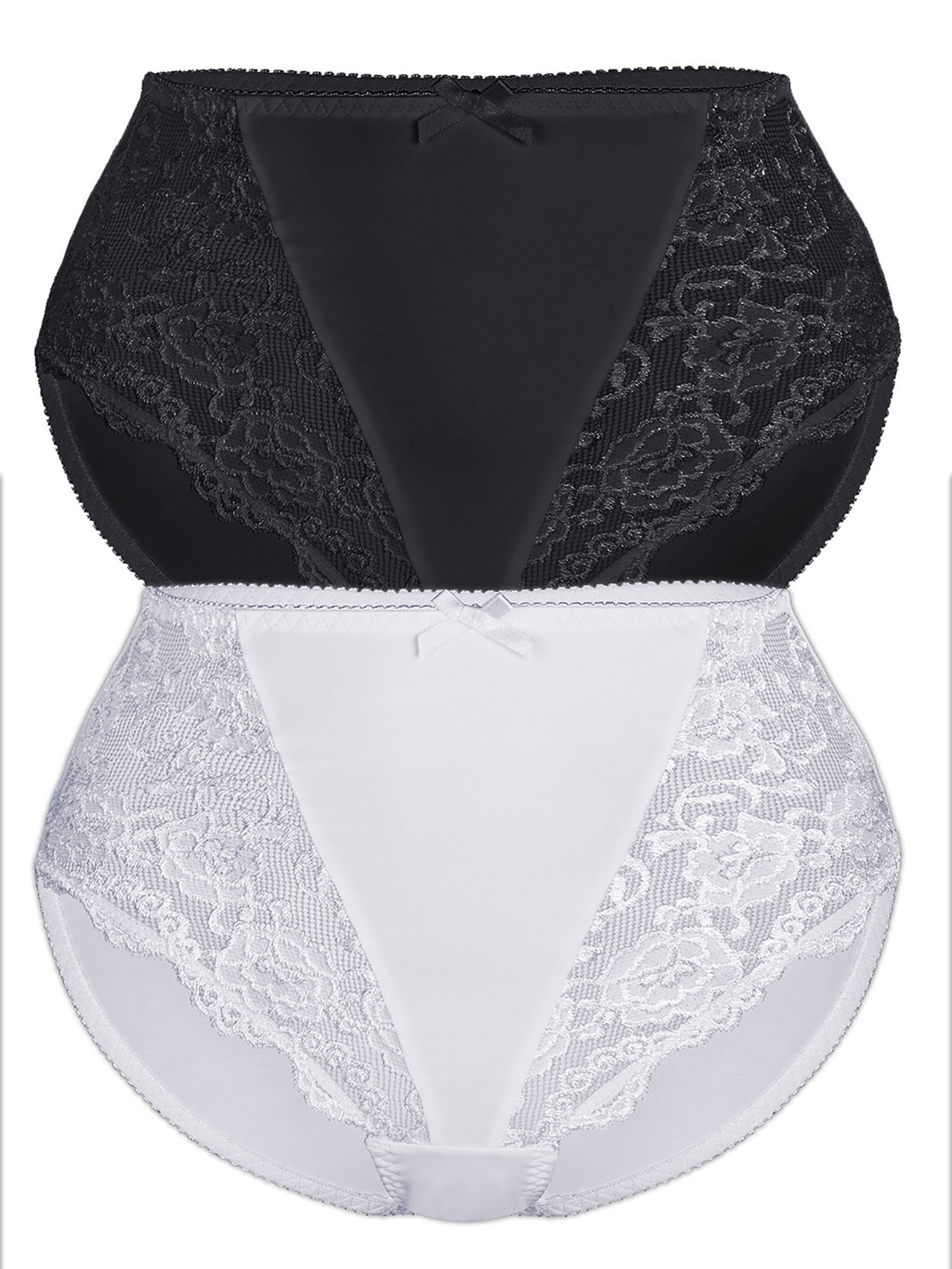 SASSA Damen Miederslip "2er Pack Miederslip CLASSIC LACE", Gr. 42, bunt, Obermaterial: 85% Polyamid PA. 15% Elasthan EL., Unterhosen