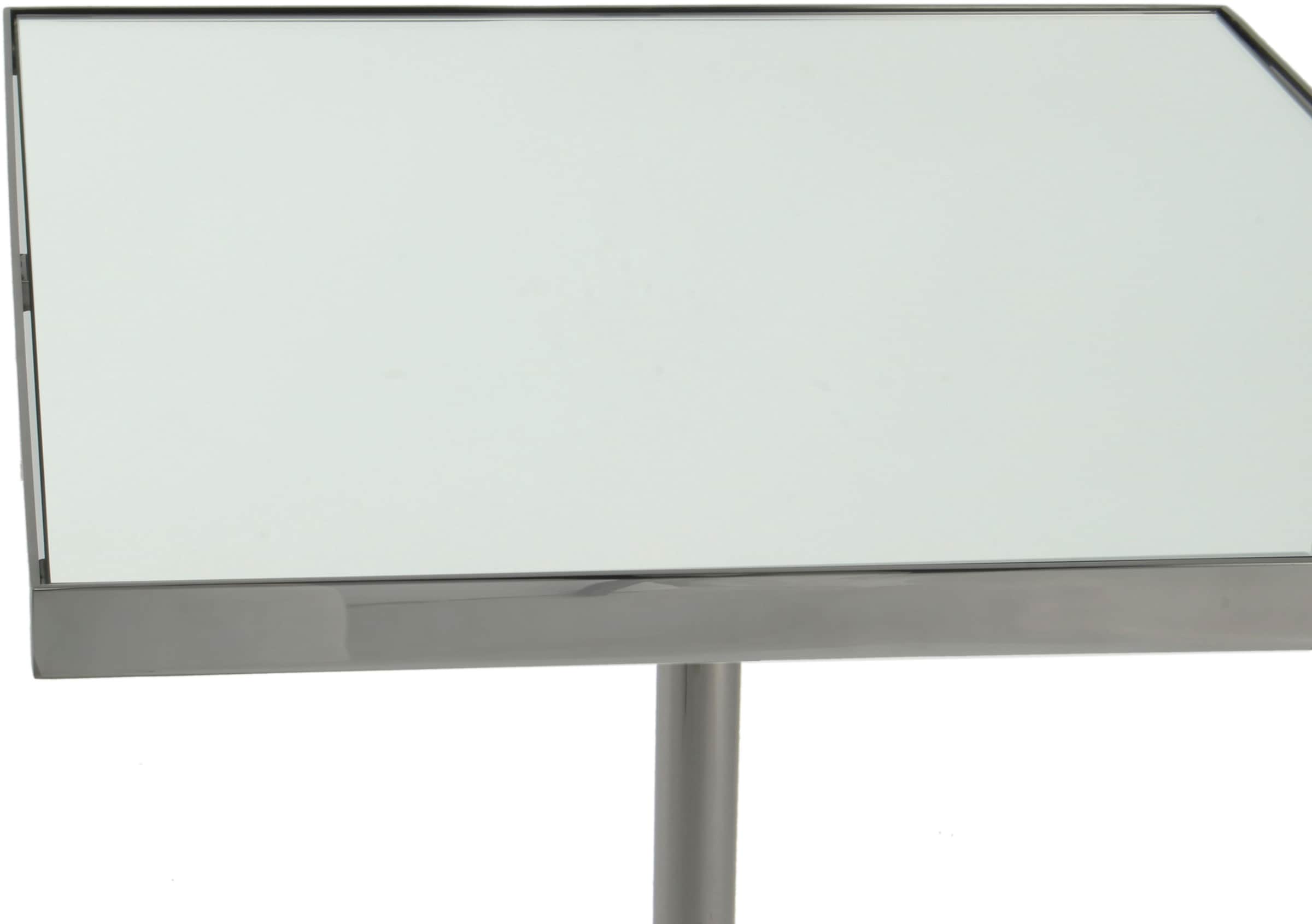Kayoom Beistelltisch »Leva 125, Ablagefläche für Deko, Edelstahlgestell, Spiegelglasplatte«, (1 St.), modern, stabil, edel, modern, Edelstahlgestell