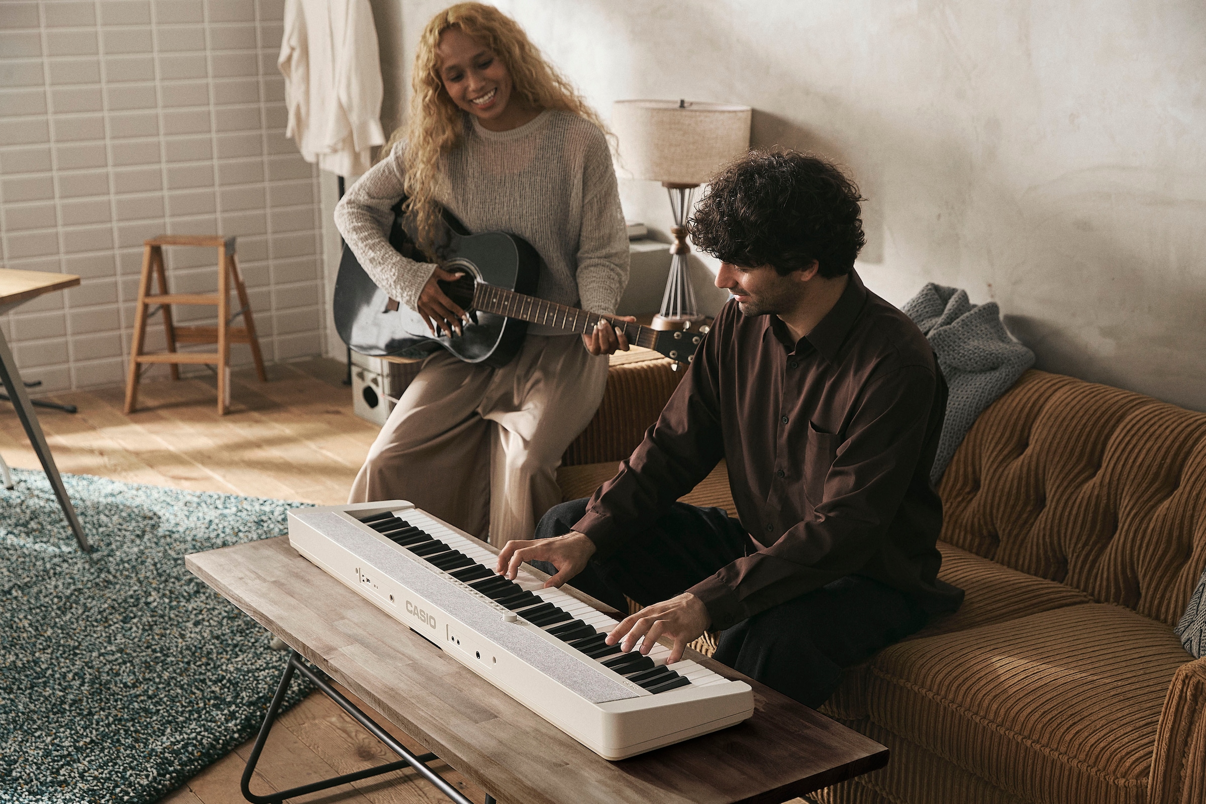 CASIO Home-Keyboard »CT-S1-76 weiß«, inkluisve Pedal und Stativ