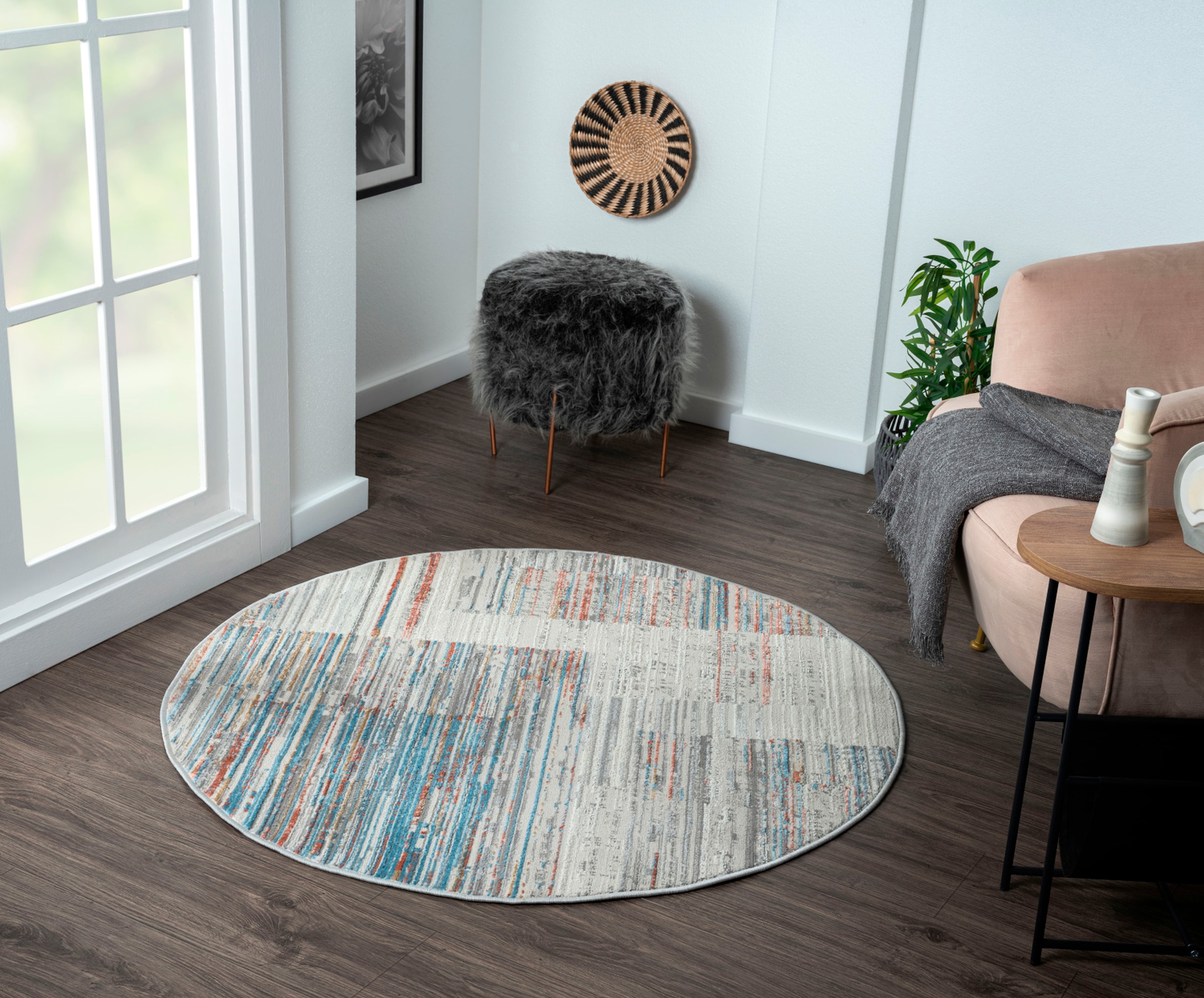 Myflair Möbel & Accessoires Teppich "My Colors" rund 8 mm Höhe Kurzflor, Re günstig online kaufen