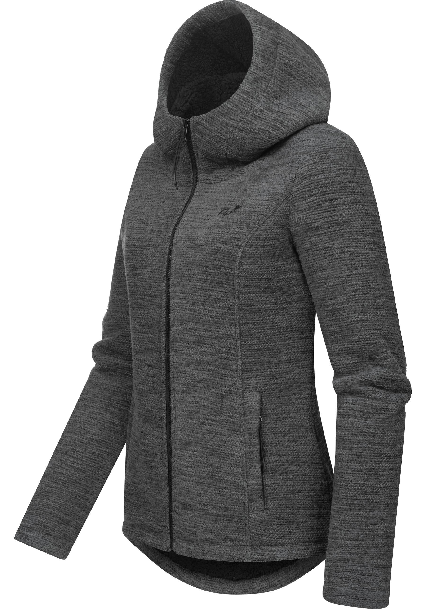 Ragwear Kapuzenstrickjacke »Lyshka Melange«, Kuschelige Kapuzenjacke in Strick-Optik