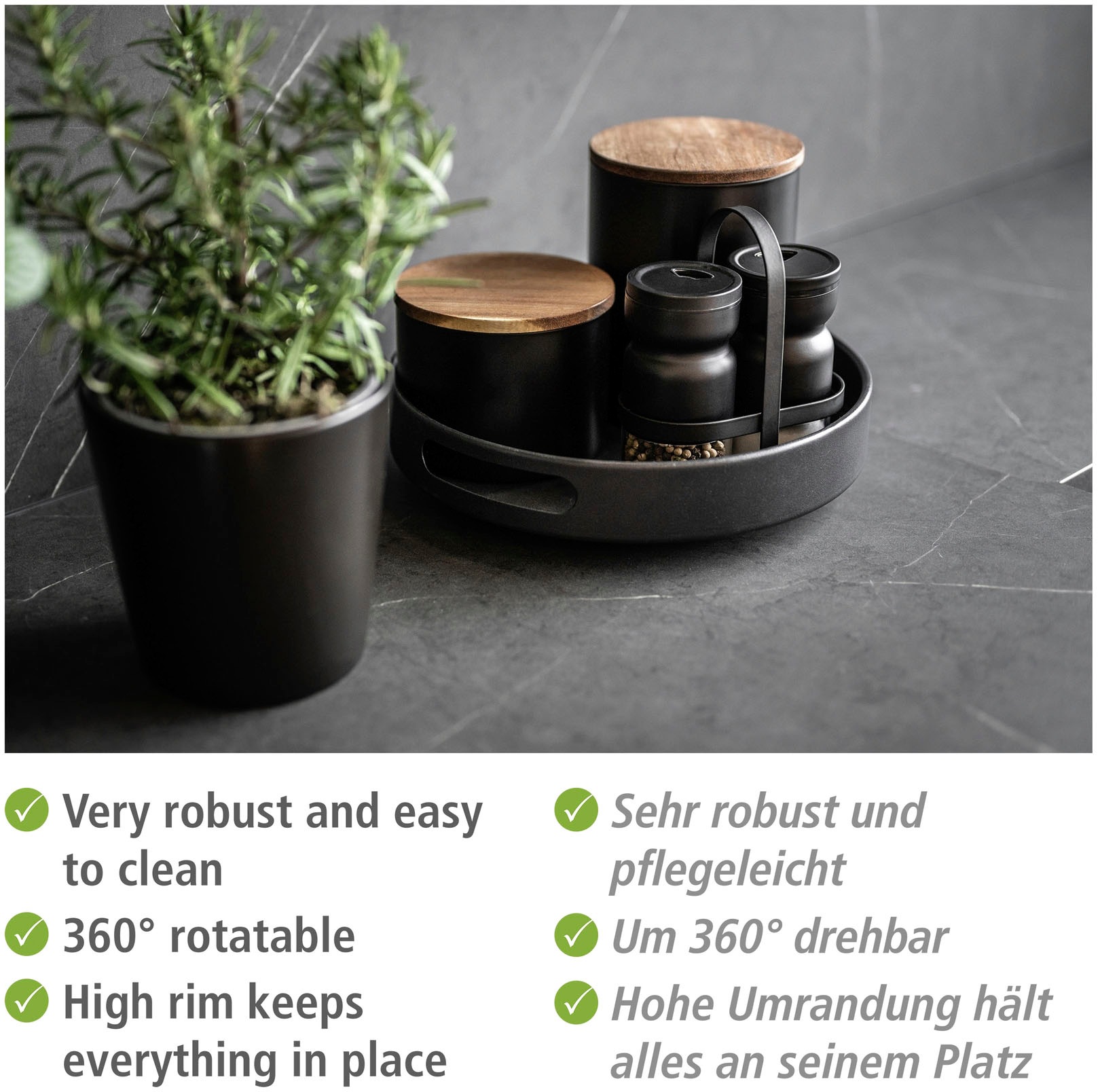 WENKO Tablett "Modell Susie" 360 drehbar, Drehteller für Küche und Esstisch günstig online kaufen