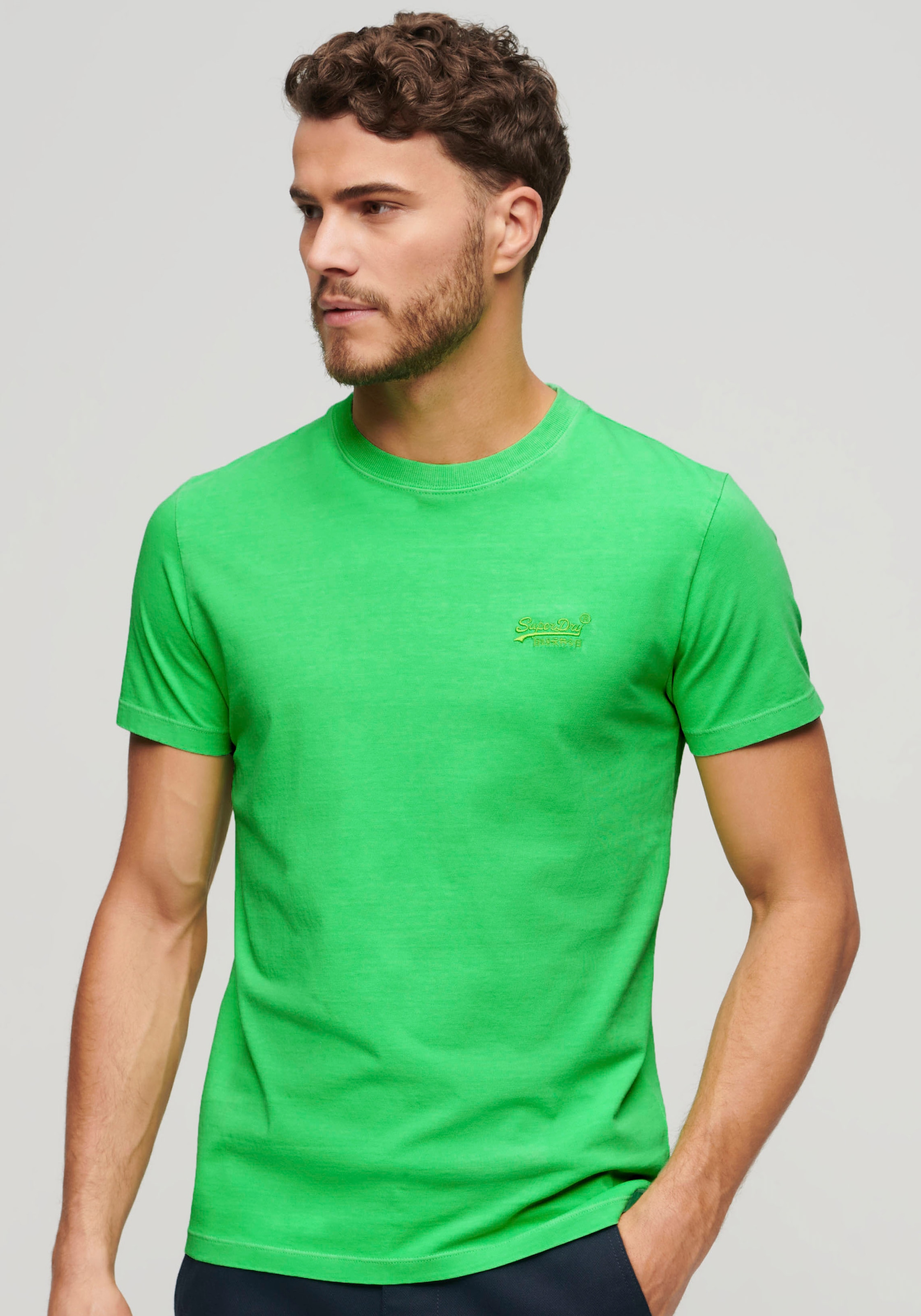 Superdry Rundhalsshirt »ESSENTIAL LOGO EMB NEON TEE«