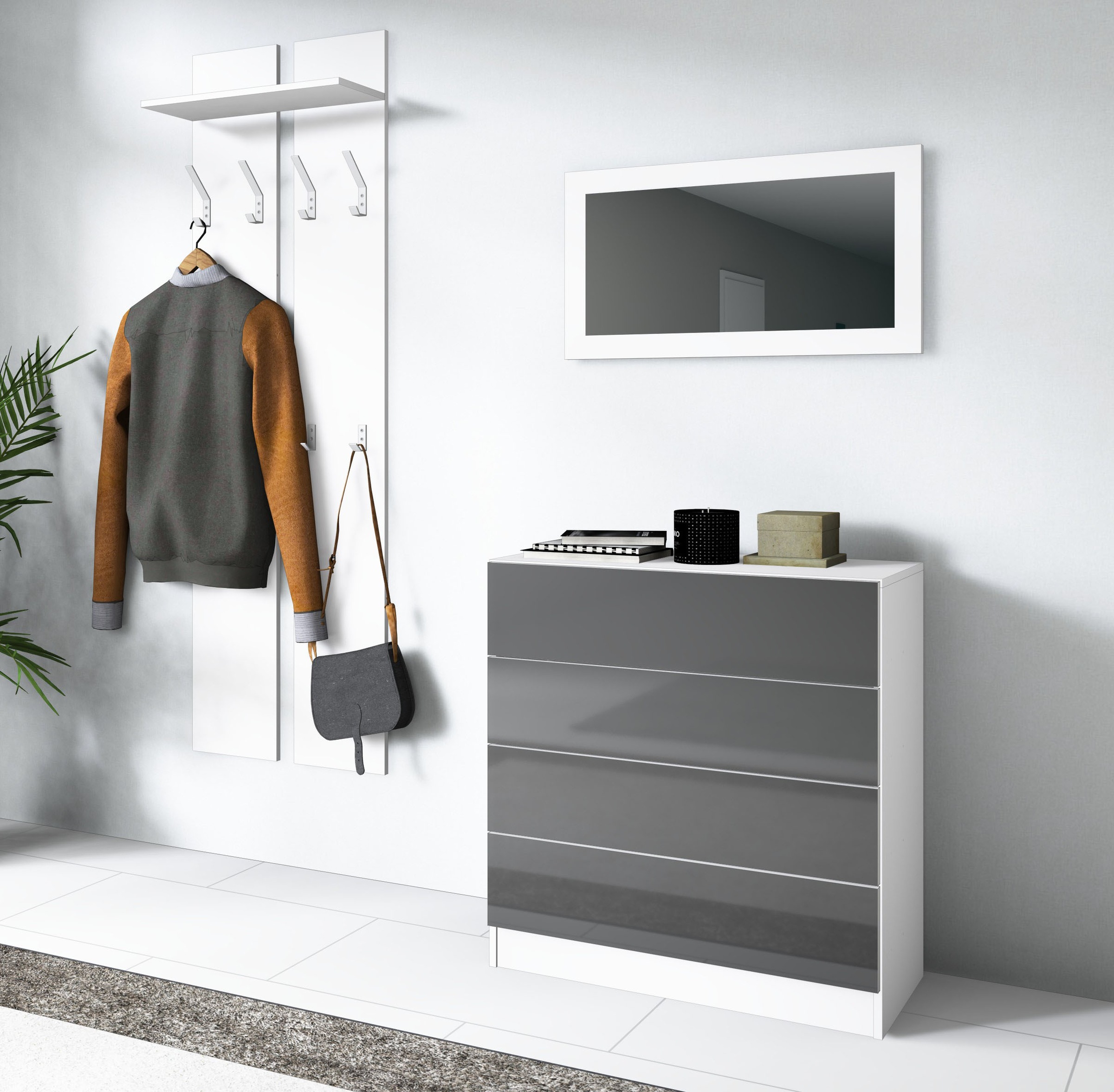 Thumbnail - borchardt Möbel Garderoben-Set "Vaasa 3" Set, 3 Stk. tlg. mit Push to Open-Funktion