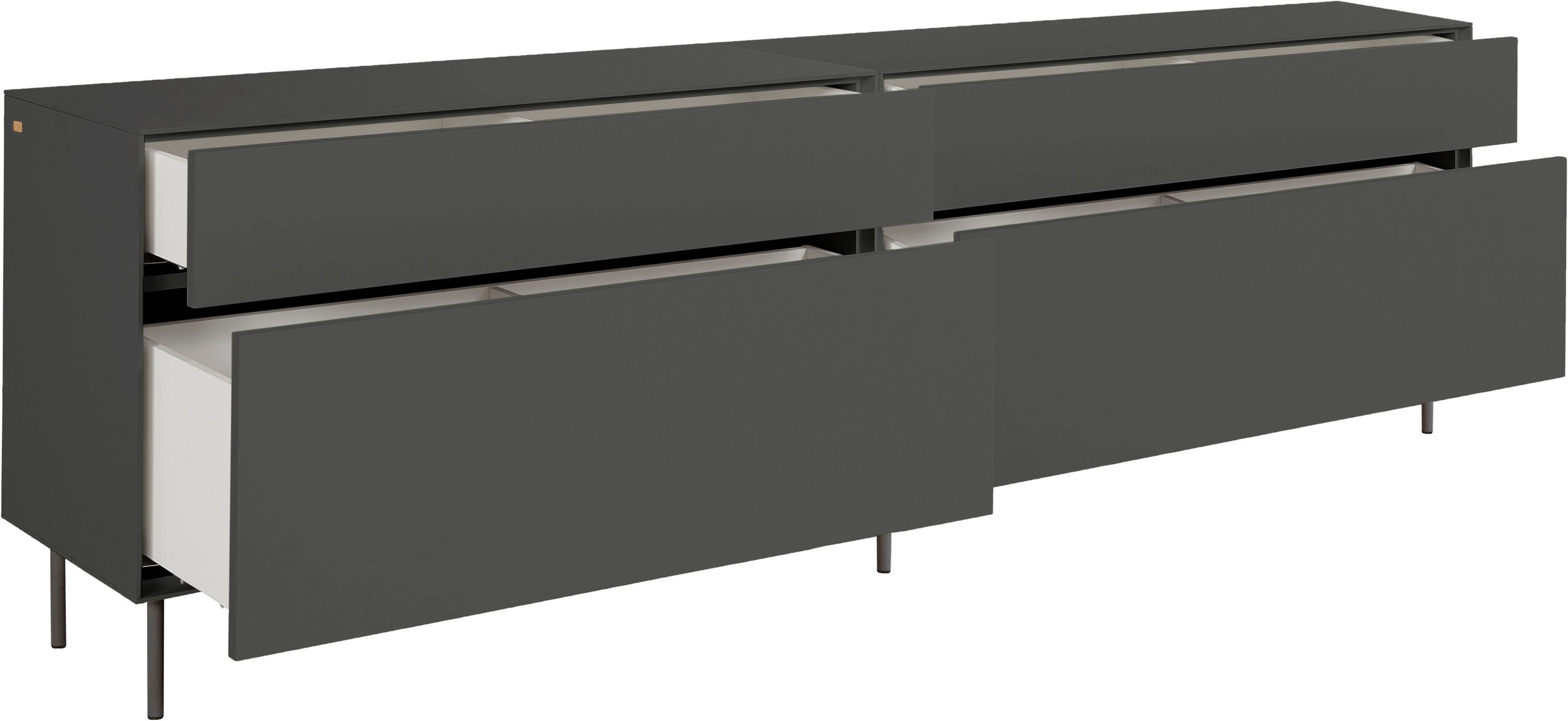 LeGer Home by Lena Gercke Lowboard »Essentials«, (2 St.), Breite: 224cm, MDF lackiert, Push-to-open-Funktion
