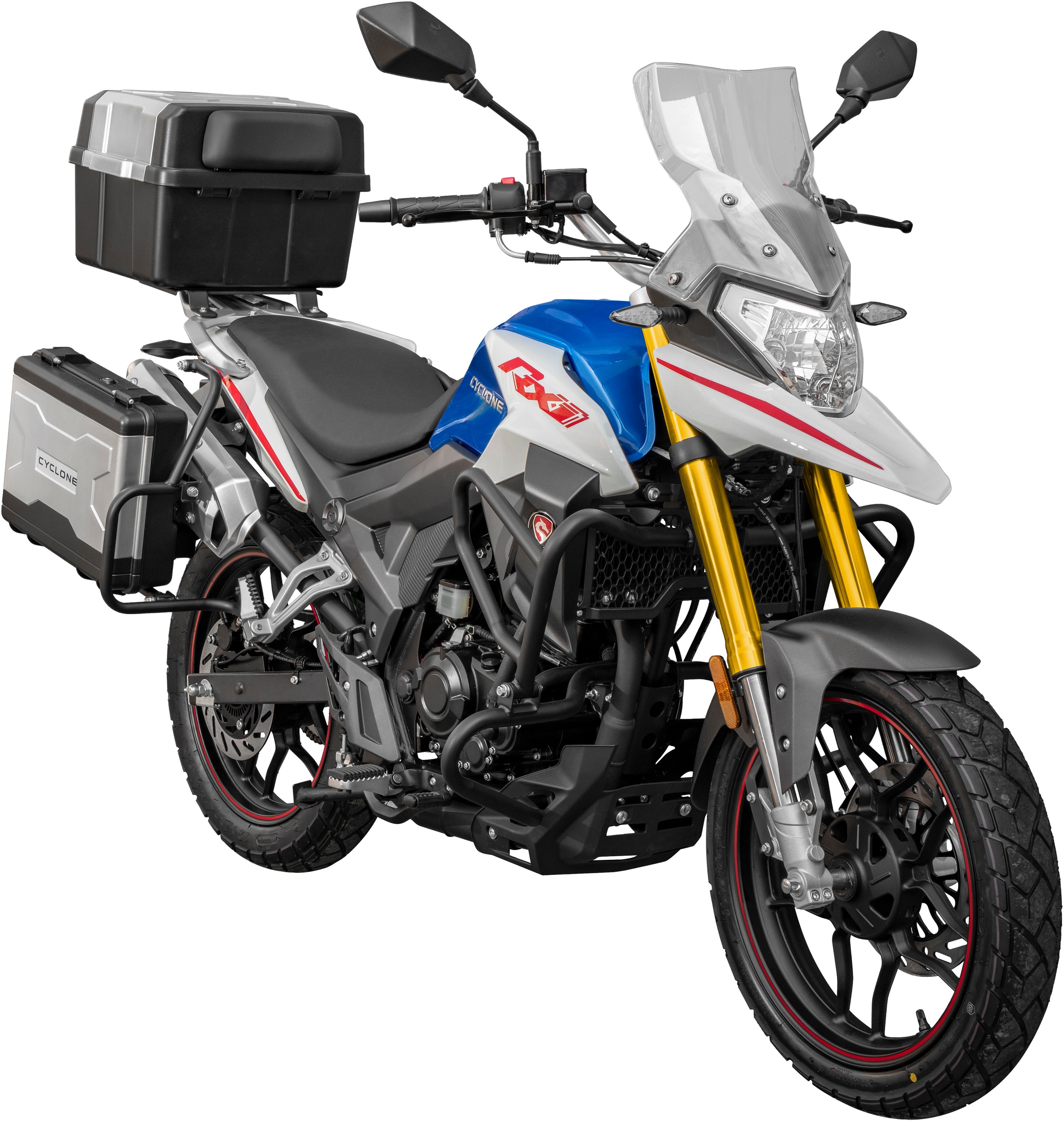 Cyclone Motorrad "RX1 Pro, 125, E5+, Adventure" 124 cm³ 99 km/h Euro 5+ 15 11 kW, 15 PS, ABS, 125er Adventure, digitales Cockpit