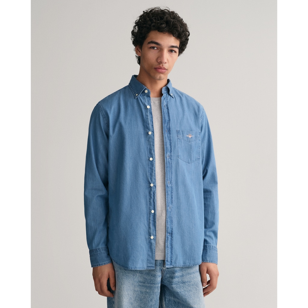 Gant Langarmhemd »Regular Fit Denimhemd Jeanshemd pflegeleicht«