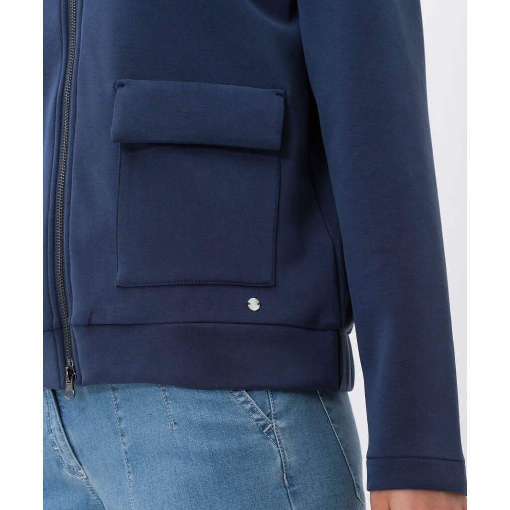 Damenmode Pullover Brax Kapuzenpullover »Style BERIT« blau