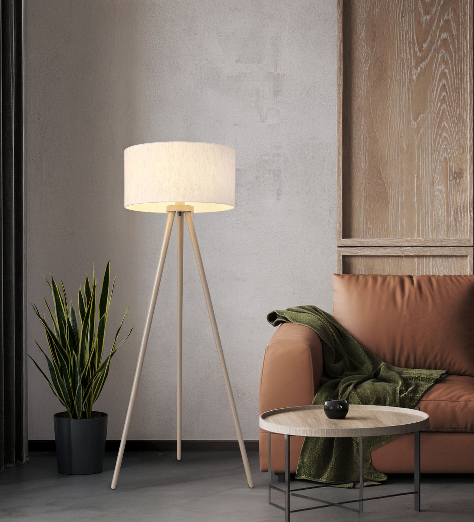 NOWA Stehlampe »STABILO« E27 1 Stk. Stehleuchte Holz, E27 Fassung, Fußschalter, klassisch