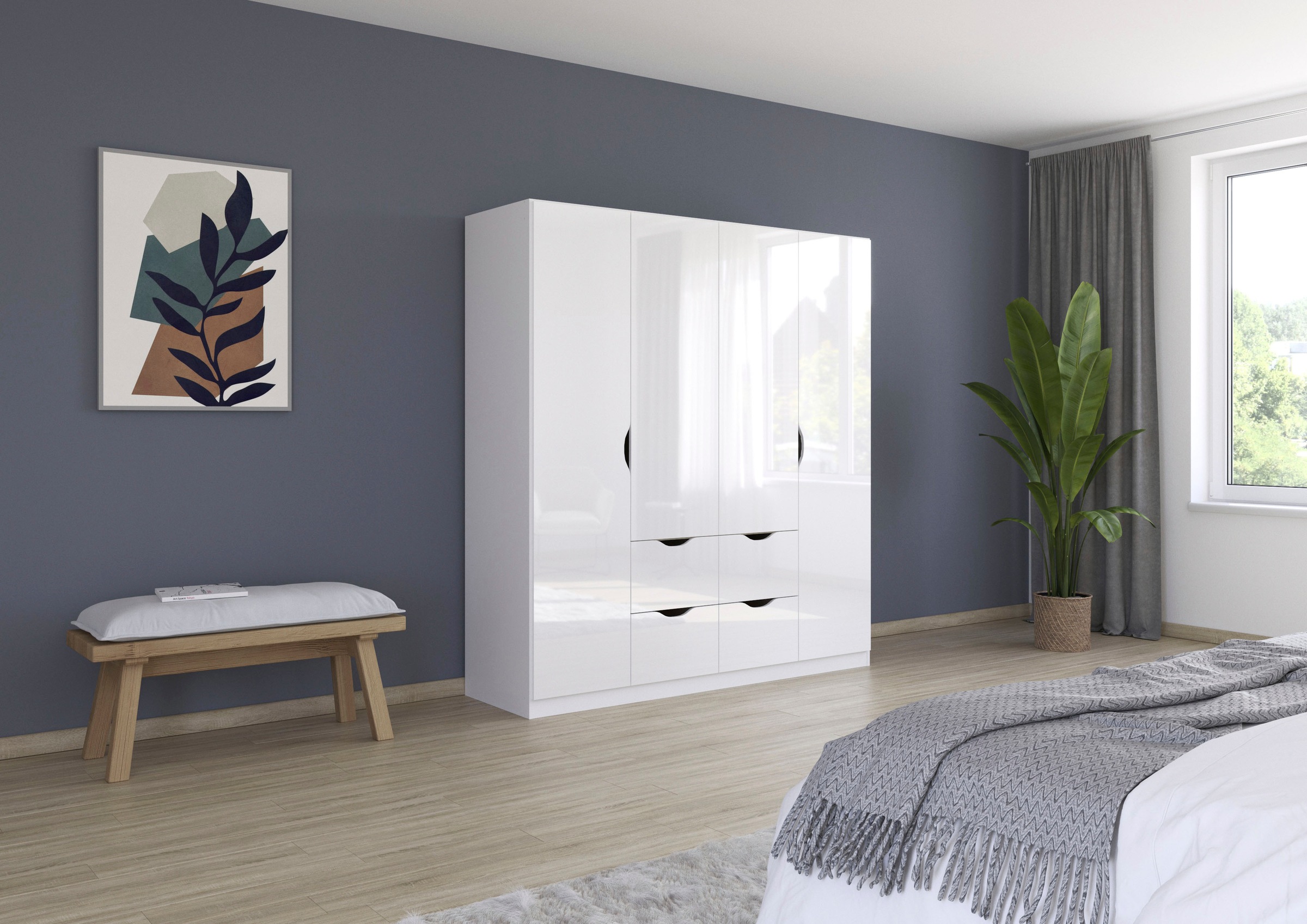 rauch Kleiderschrank "Freiham" mit Griffmulden und Schubkästen günstig online kaufen