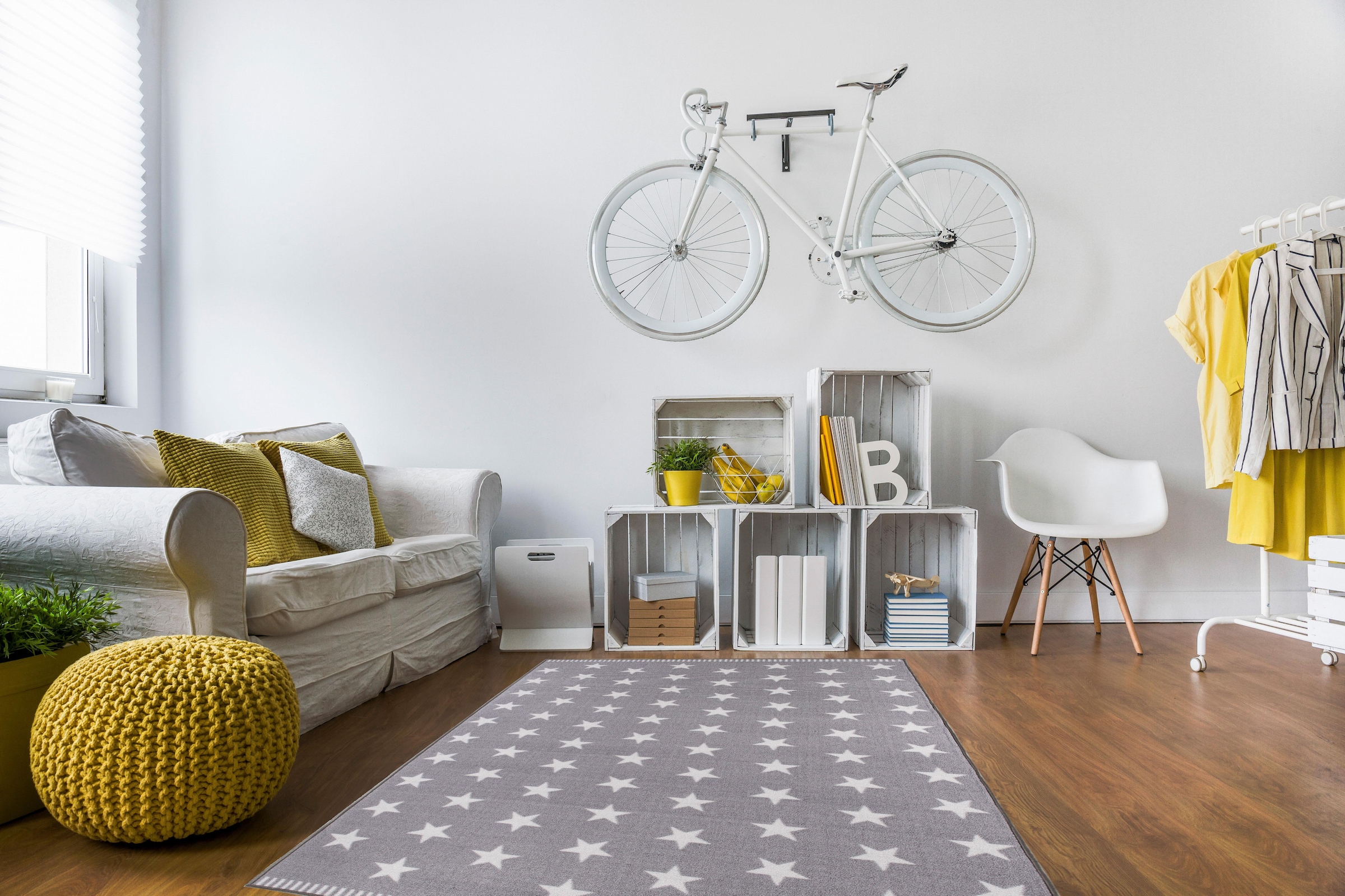 Andiamo Teppich »Sternenhimmel«, rechteckig, 5 mm Höhe, Kurzflor, Motiv Sterne, Wohnzimmer