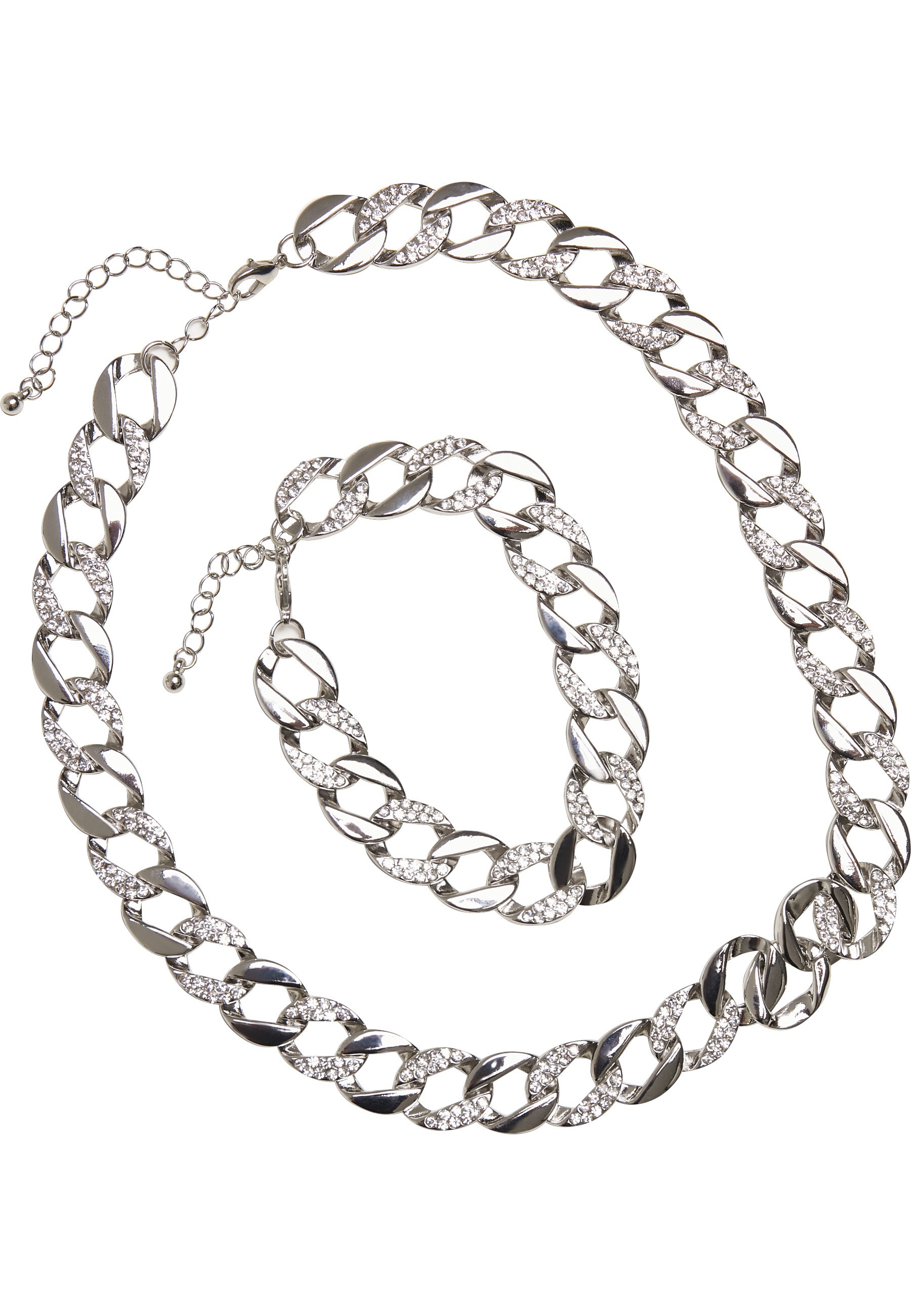 URBAN CLASSICS Bettelarmband »Urban Classics Unisex Basic Diamond Necklace And Bracelet Set«
